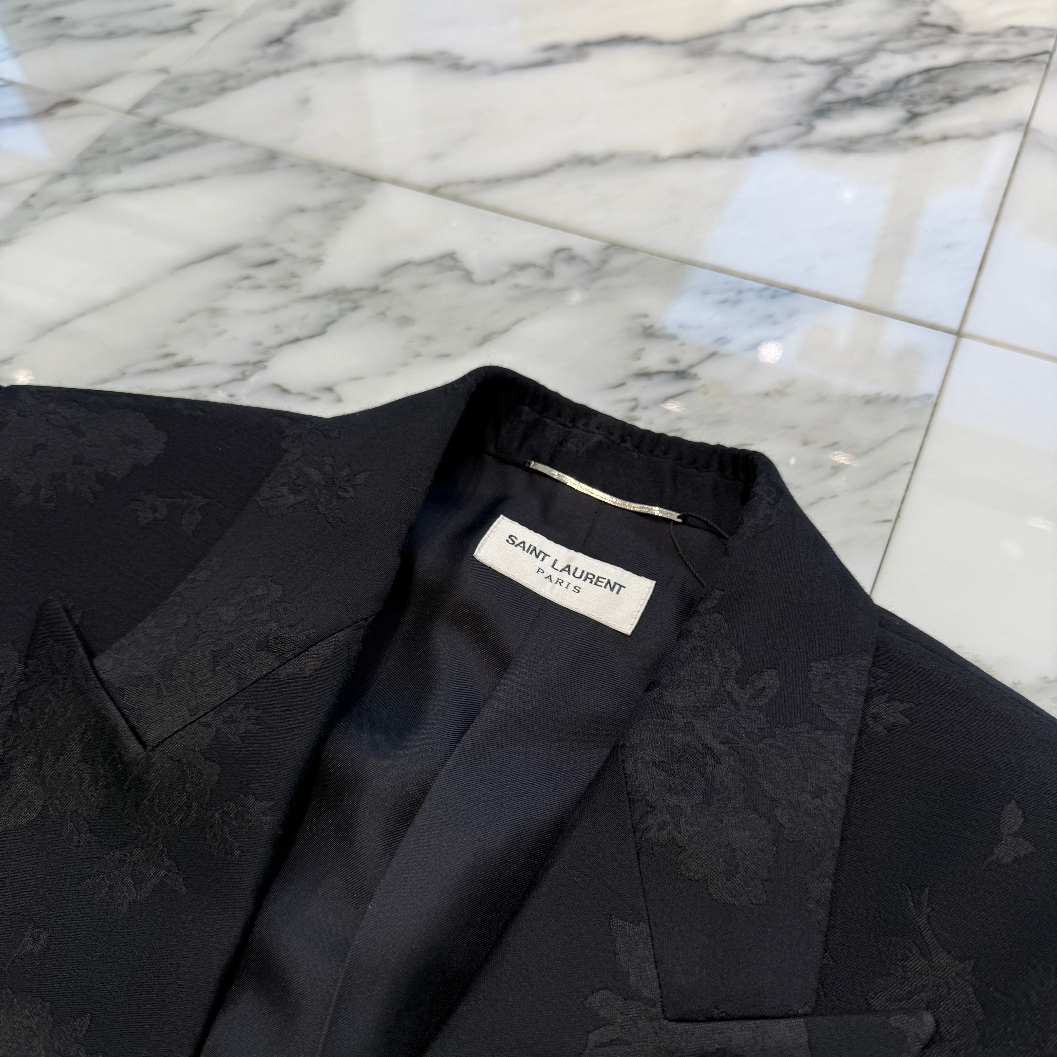 SAINT LAURENT PARIS 2021SS Floral Design Tailored Jacket 686981 Y1E01 Size 44 サンローランパリ フローラルデザイン テーラードジャケット サイズ44