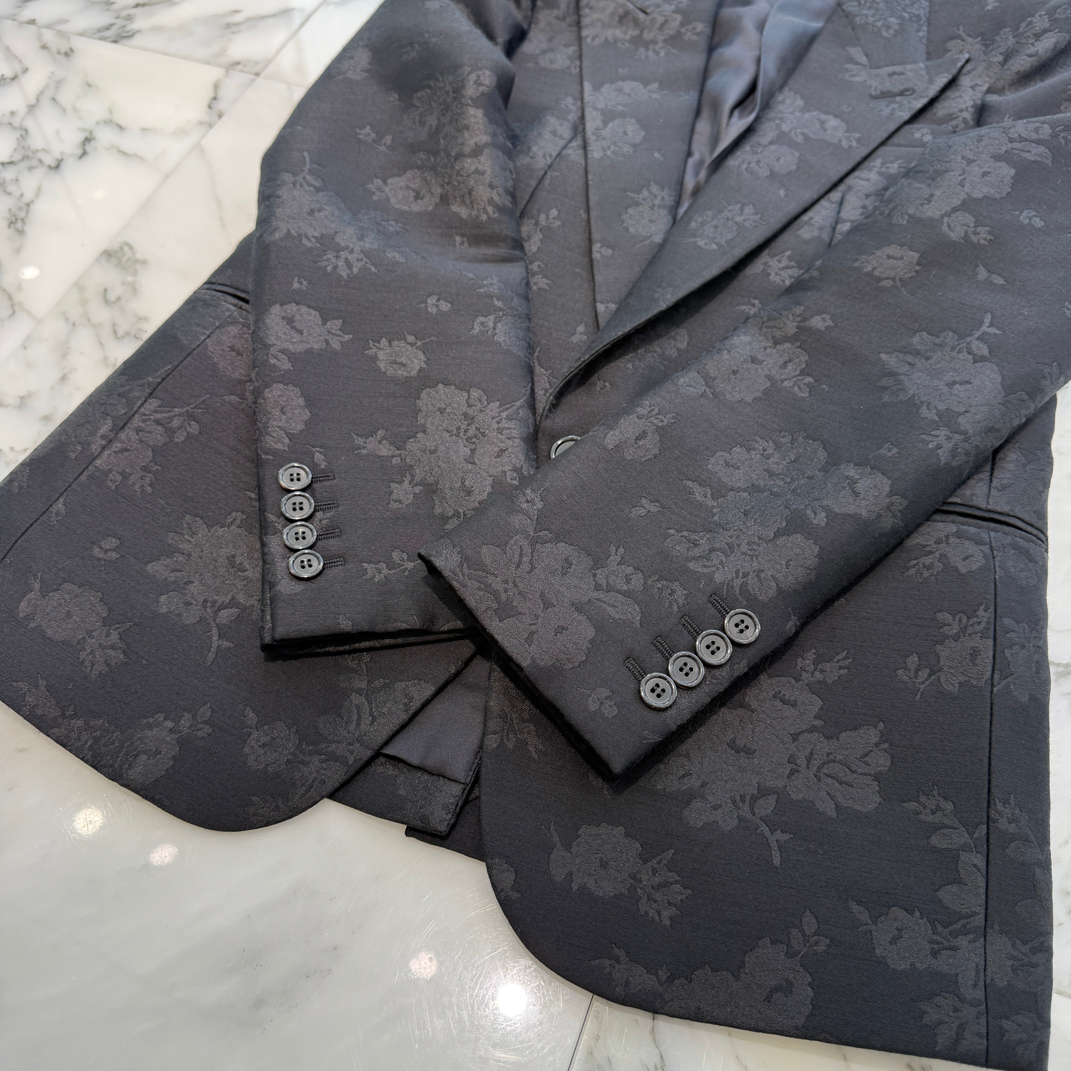 SAINT LAURENT PARIS 2021SS Floral Design Tailored Jacket 686981 Y1E01 Size 44 サンローランパリ フローラルデザイン テーラードジャケット サイズ44