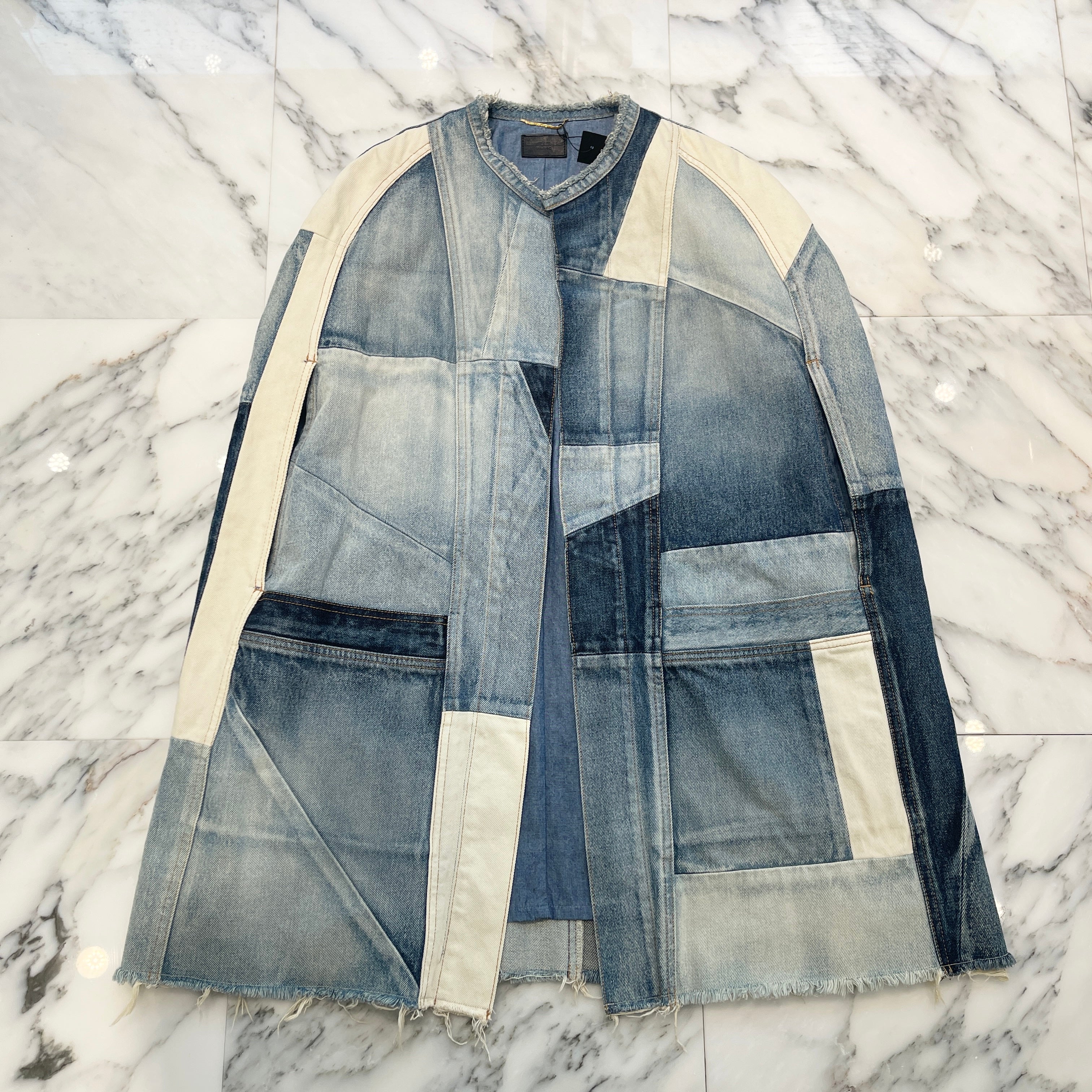 SAINT LAURENT PARIS 2016SS Patch Work Denim Vest Jacket 421293 Y372L Size XS サンローランパリ パッチワーク デニムベスト ジャケット サイズXS