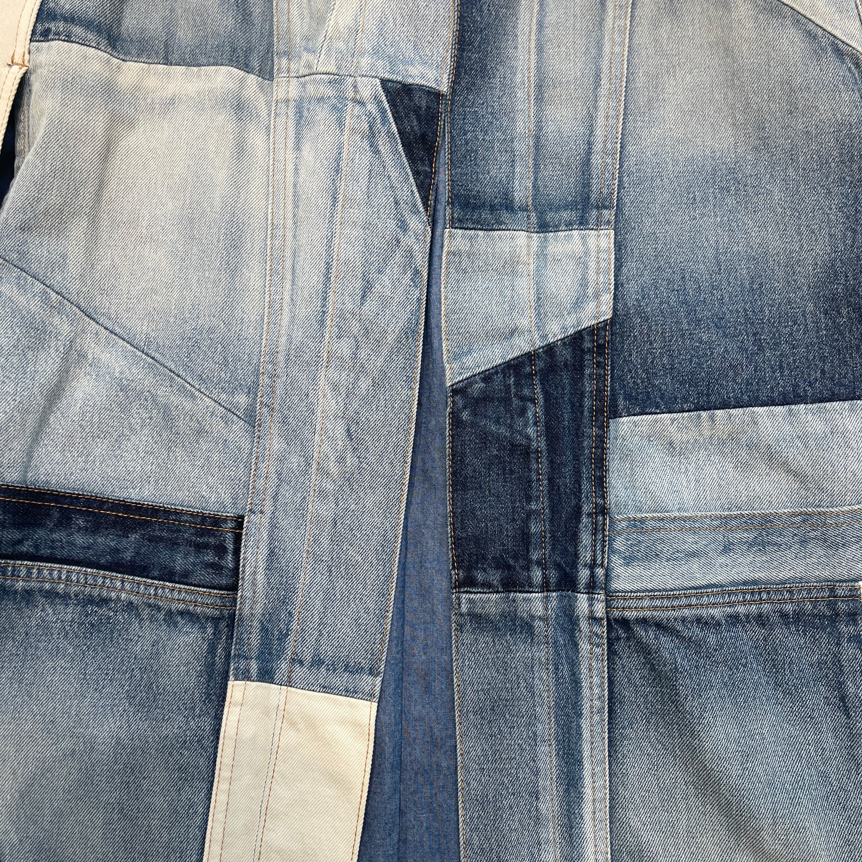 SAINT LAURENT PARIS 2016SS Patch Work Denim Vest Jacket 421293 Y372L Size XS サンローランパリ パッチワーク デニムベスト ジャケット サイズXS