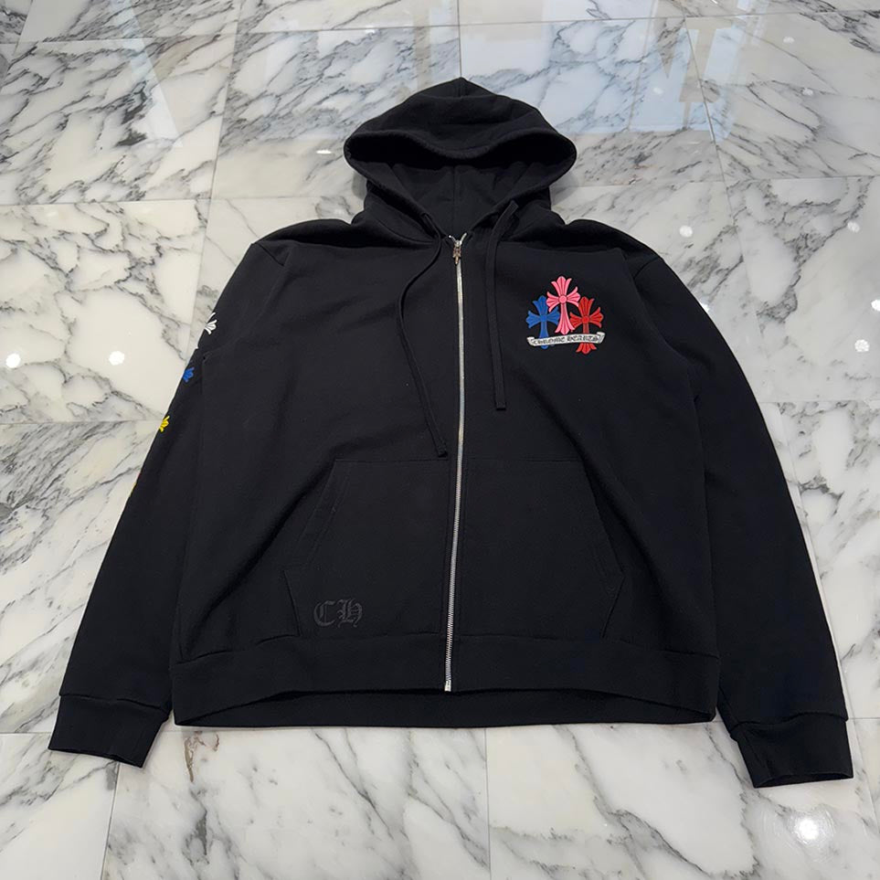 CHROME HEARTS 2022SS MLTCOL CEM CRS Zip Up Hoodie Size XL クロムハーツ マルチカラー セメタリークロス ジップアップフーディ サイズXL