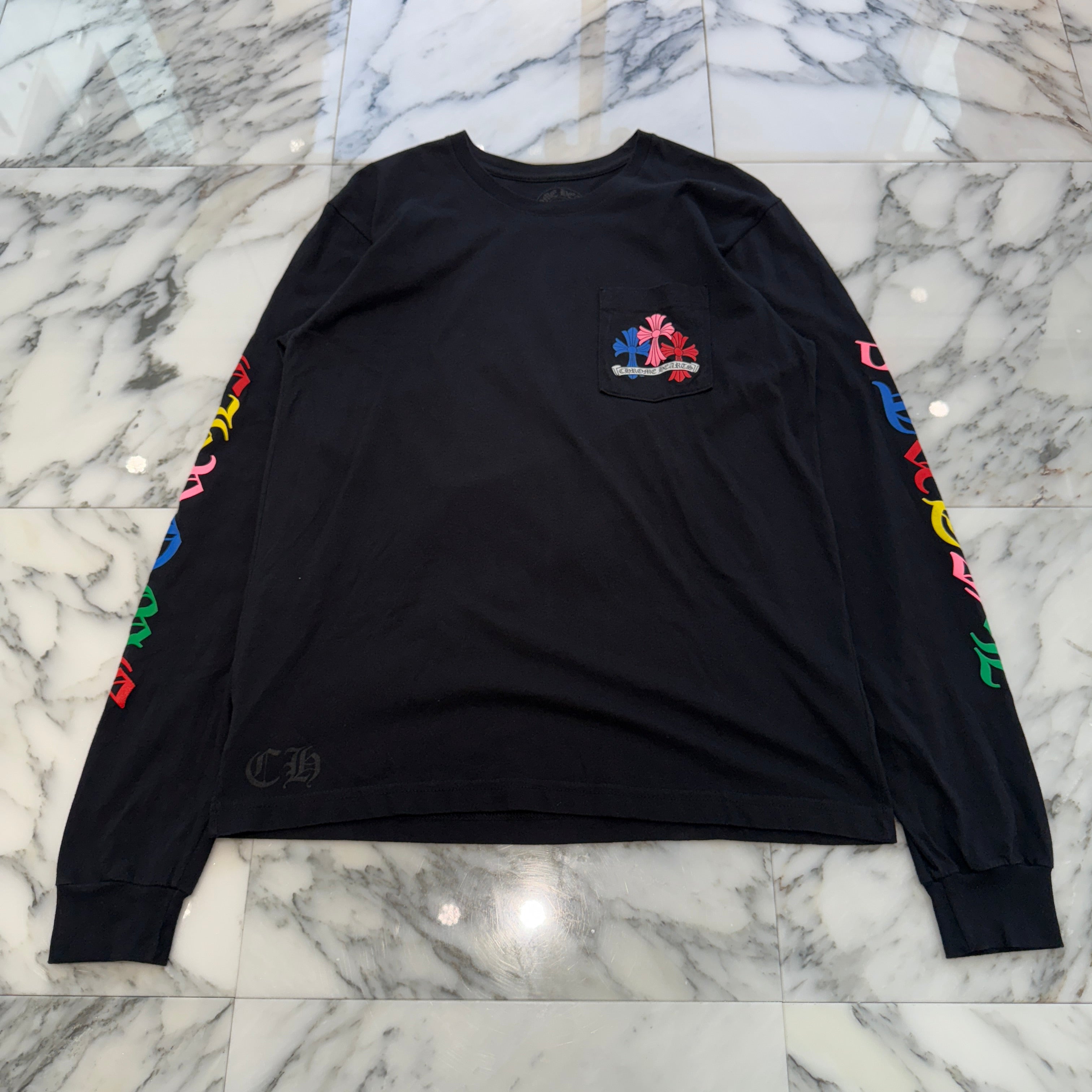 CHROME HEARTS 2021SS MLTCOL CEM CRS Long Sleeve Tee Size L クロムハーツ マルチカラー セメタリークロス ロングスリーブTシャツ サイズL