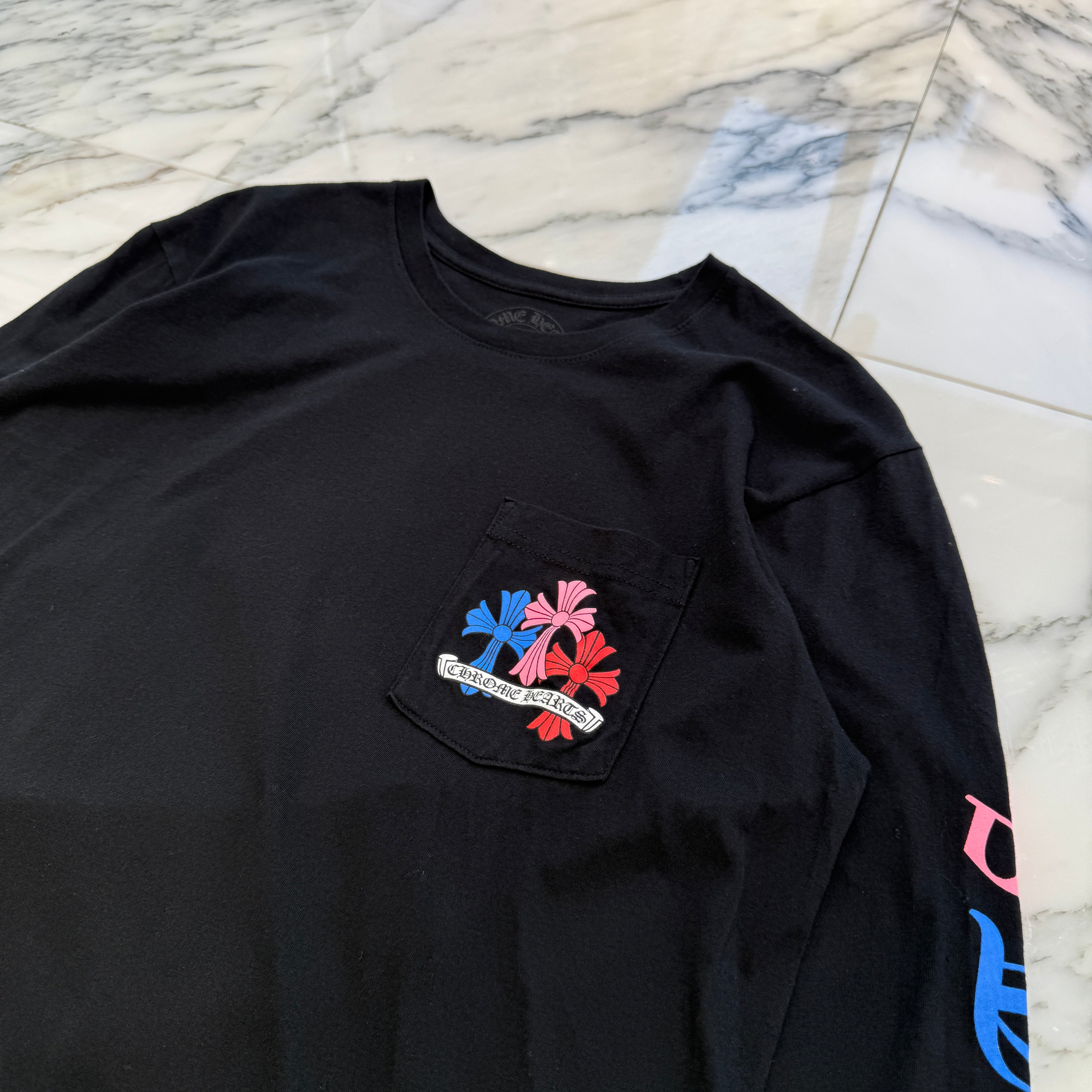 CHROME HEARTS 2021SS MLTCOL CEM CRS Long Sleeve Tee Size L クロムハーツ マルチカラー セメタリークロス ロングスリーブTシャツ サイズL