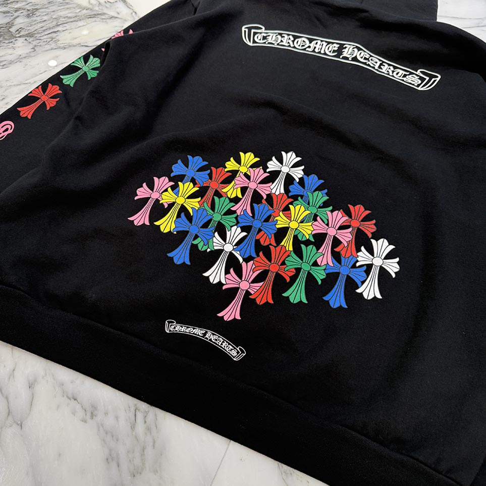 CHROME HEARTS 2022SS MLTCOL CEM CRS Zip Up Hoodie Size XL クロムハーツ マルチカラー セメタリークロス ジップアップフーディ サイズXL