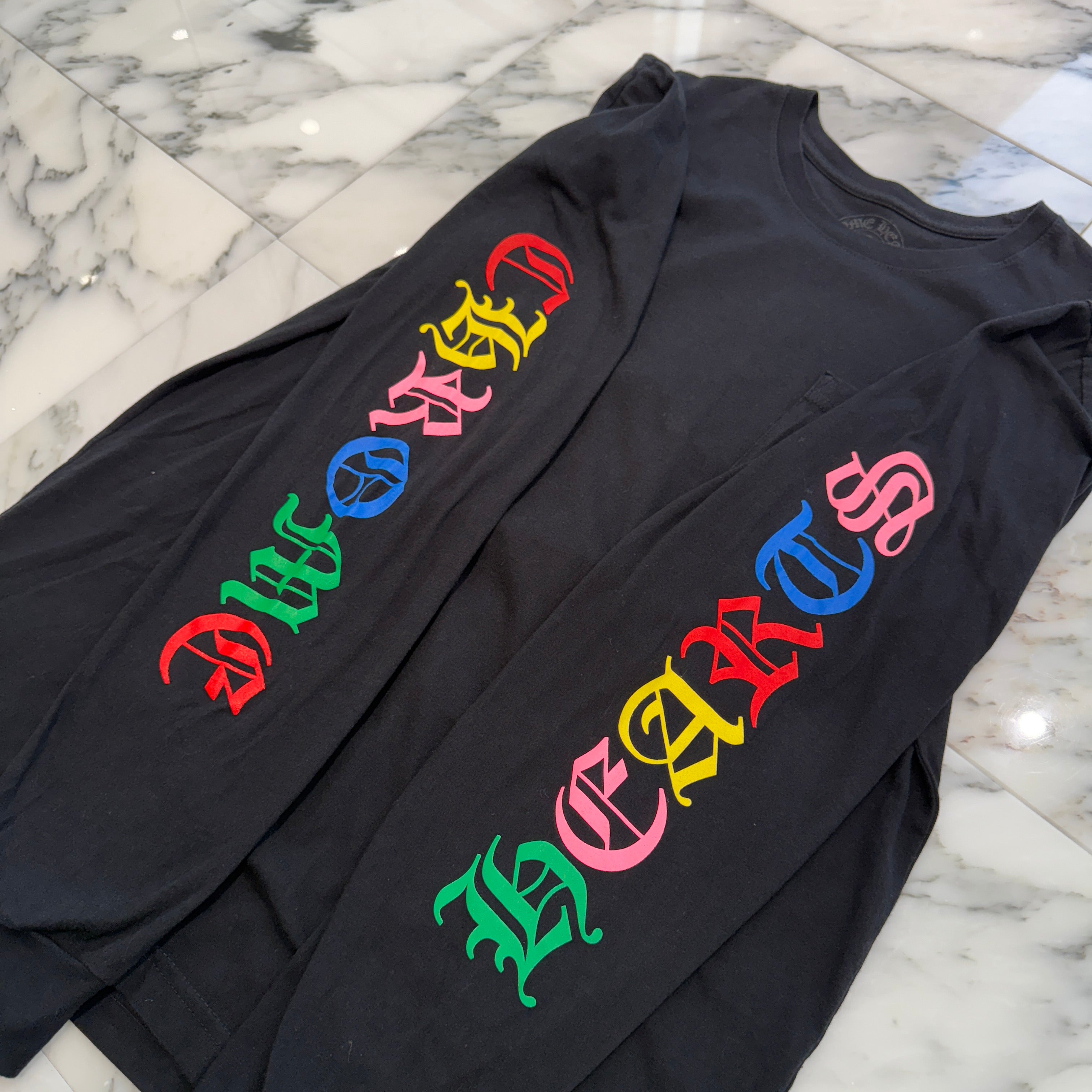 CHROME HEARTS 2021SS MLTCOL CEM CRS Long Sleeve Tee Size L クロムハーツ マルチカラー セメタリークロス ロングスリーブTシャツ サイズL