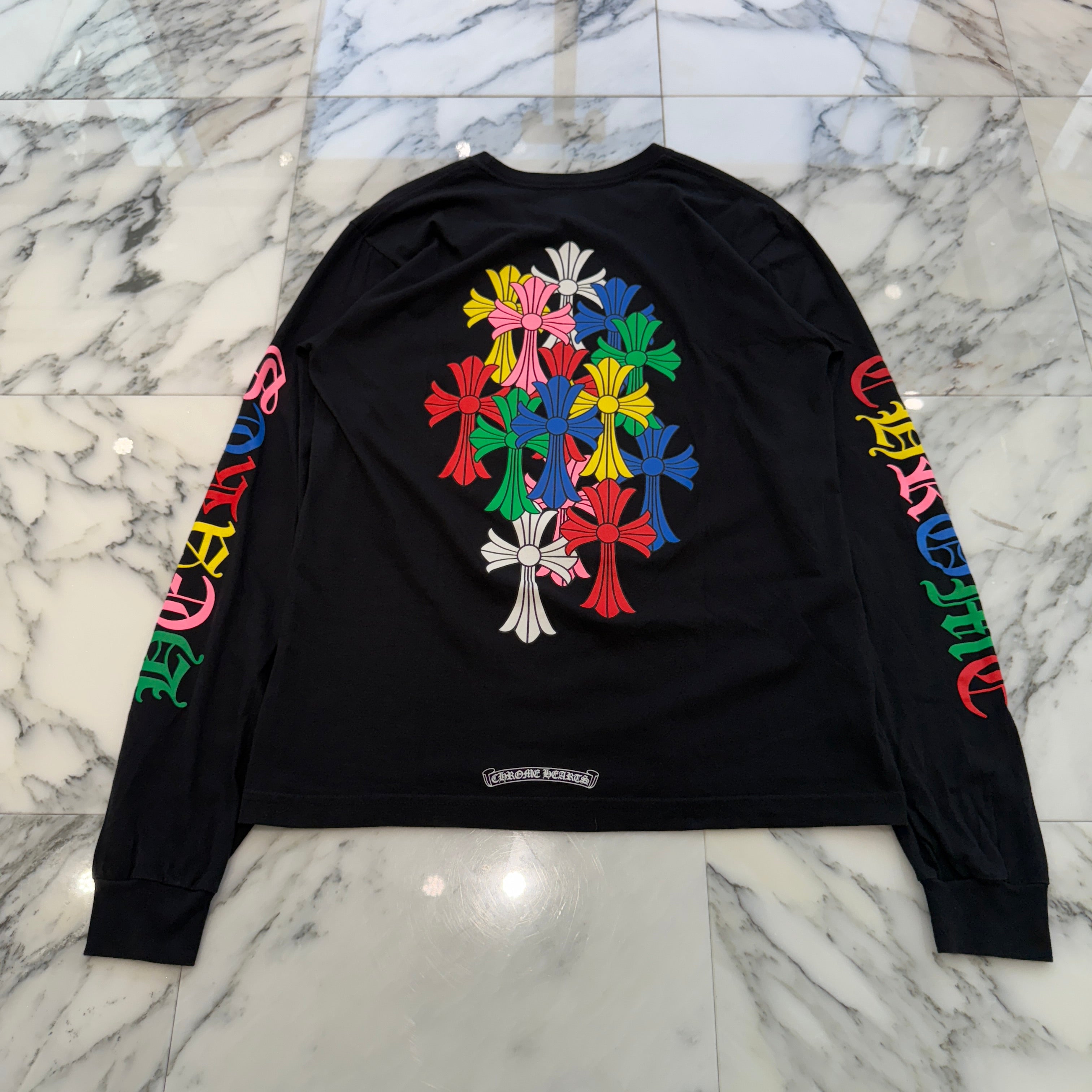 CHROME HEARTS 2021SS MLTCOL CEM CRS Long Sleeve Tee Size L クロムハーツ マルチカラー セメタリークロス ロングスリーブTシャツ サイズL
