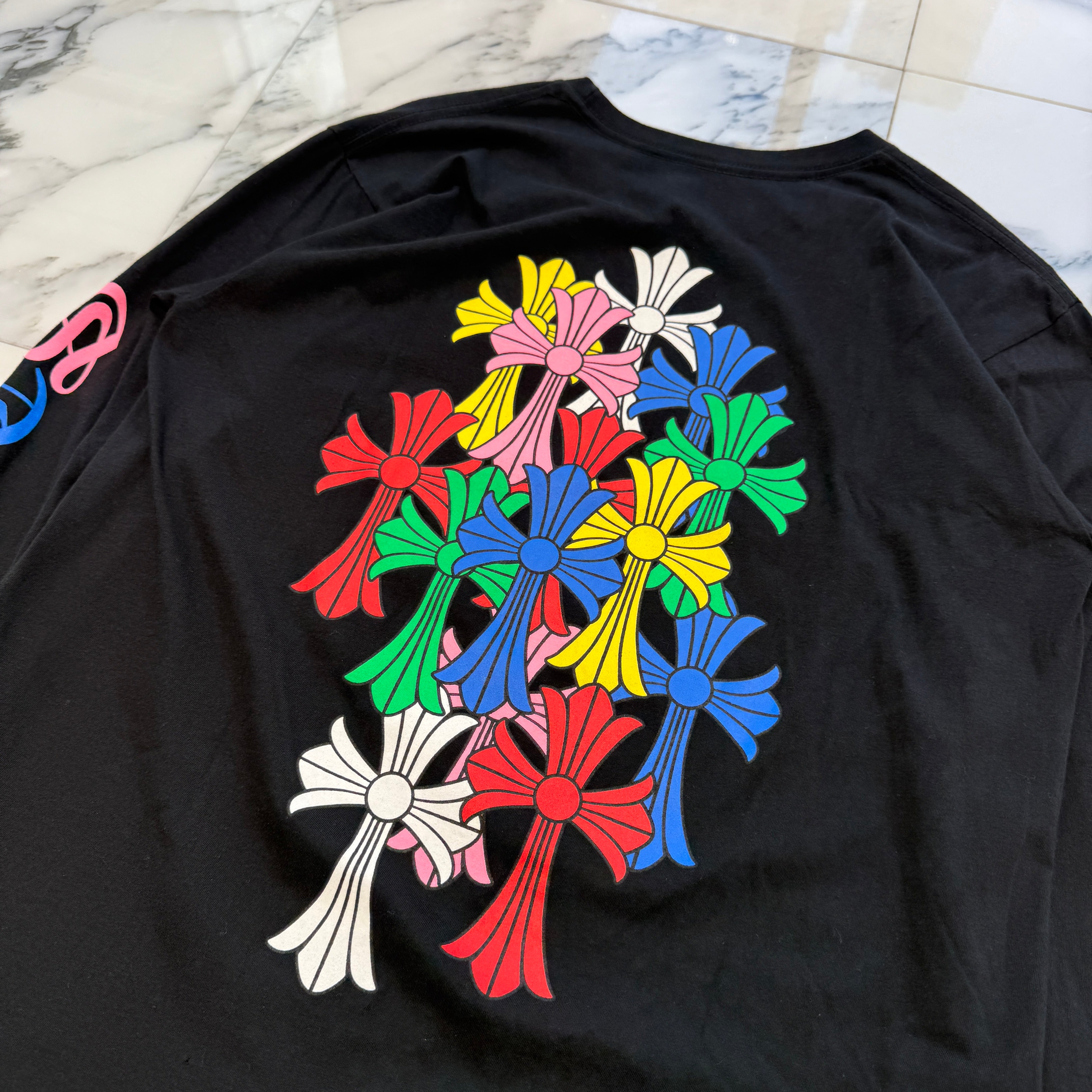 CHROME HEARTS 2021SS MLTCOL CEM CRS Long Sleeve Tee Size L クロムハーツ マルチカラー セメタリークロス ロングスリーブTシャツ サイズL