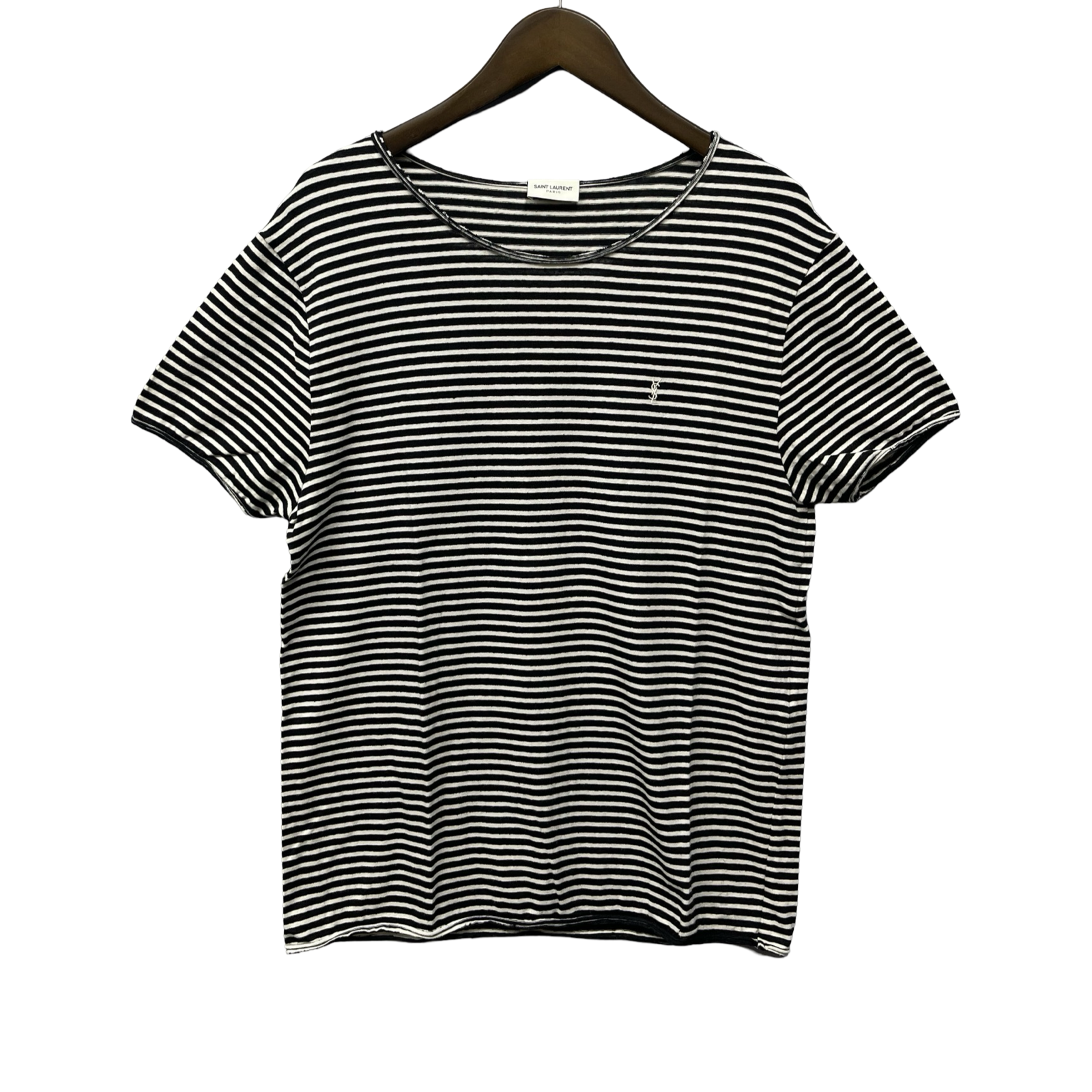 SAINT LAURENT PARIS 2021SS Border Tee 683809 Y36OZ Size M