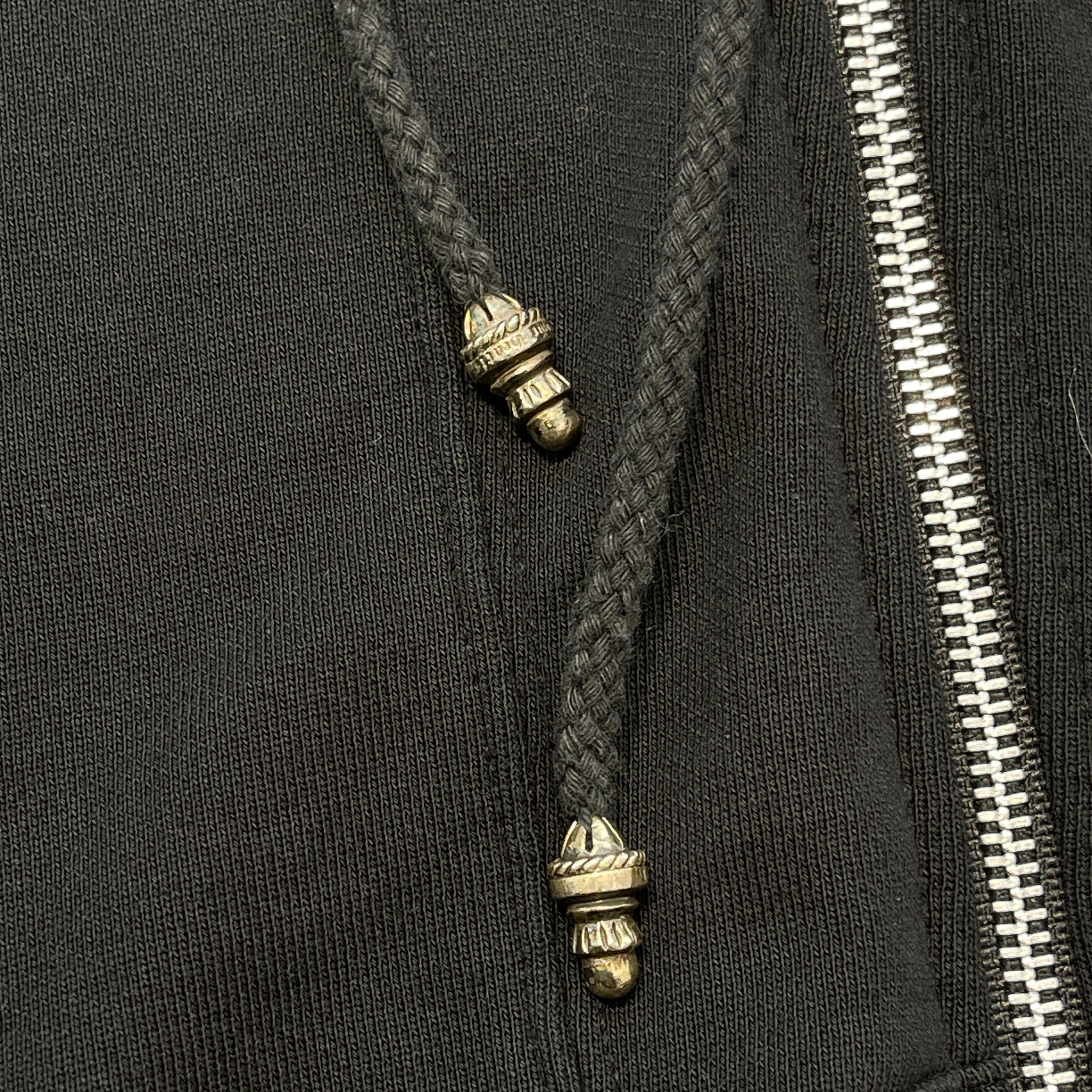 CHROME HEARTS 1 CH Plus Leather Cross Patch Zip Up Hoodie Size M クロムハーツ 1 CHプラス レザークロスパッチ ジップアップ フーディー サイズM