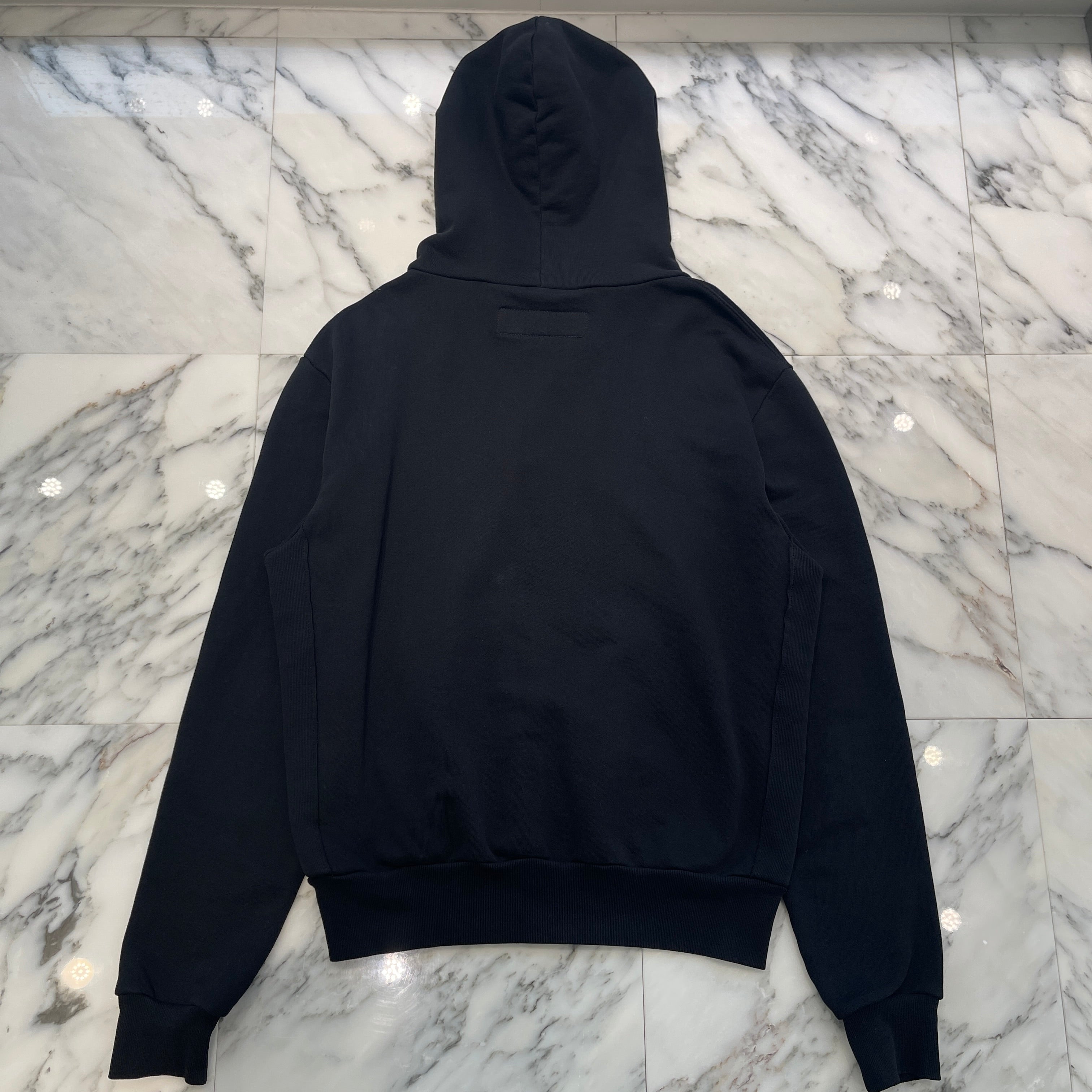 CHROME HEARTS 1 CH Plus Leather Cross Patch Zip Up Hoodie Size M クロムハーツ 1 CHプラス レザークロスパッチ ジップアップ フーディー サイズM