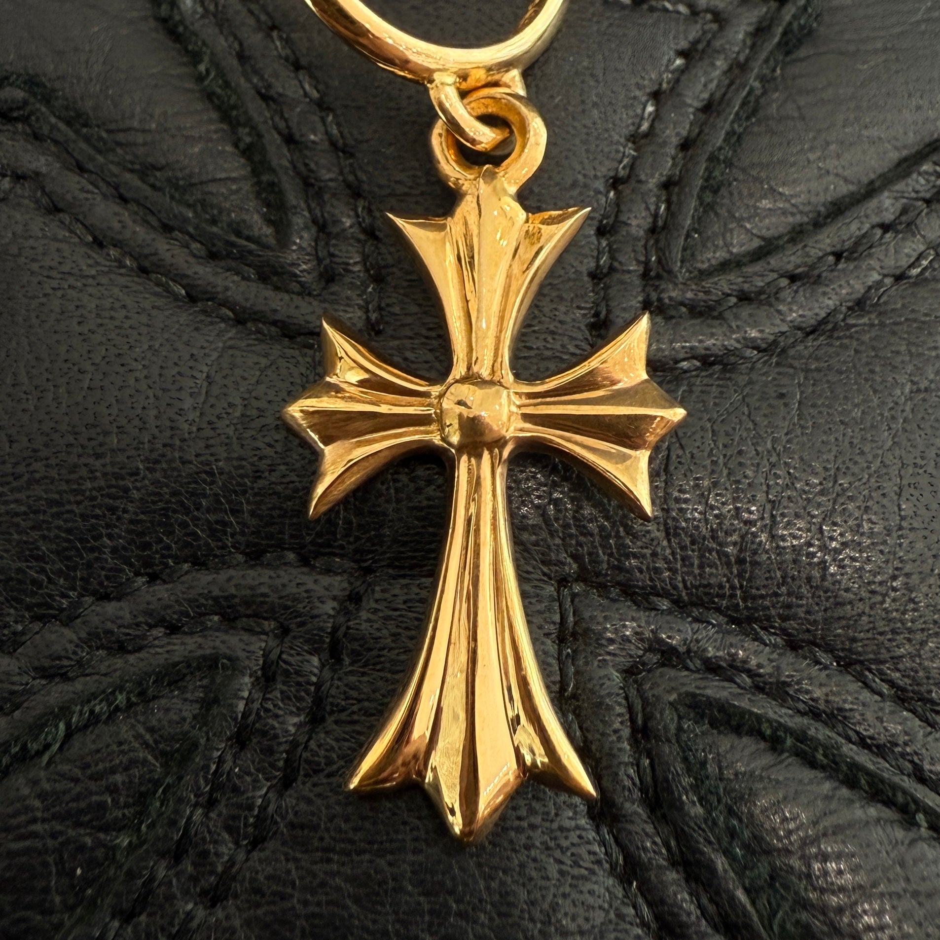 CHROME HEARTS 22K TINY CH Cross Hoop Earrings クロムハーツ 22K タイニー CHクロス フープイヤリング ピアス