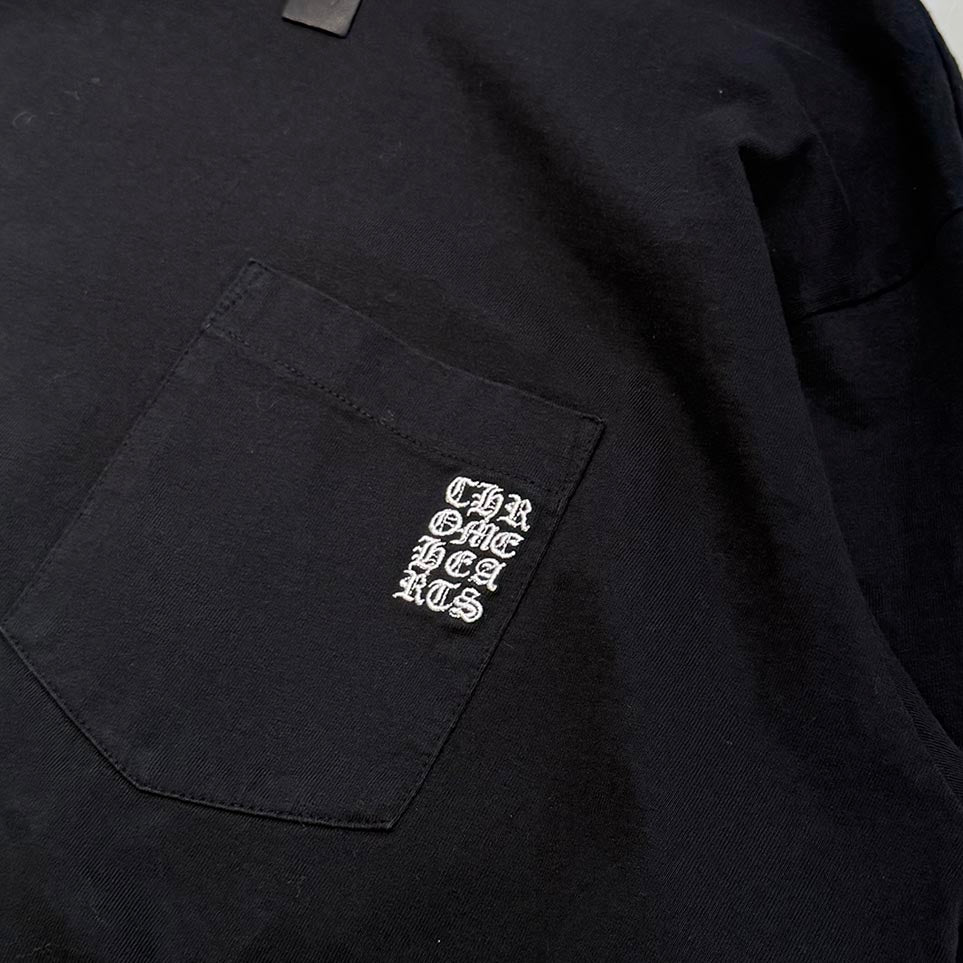 CHROME HEARTS Y NOT Vertical Logo Embroidery Long Sleeve Tee Size