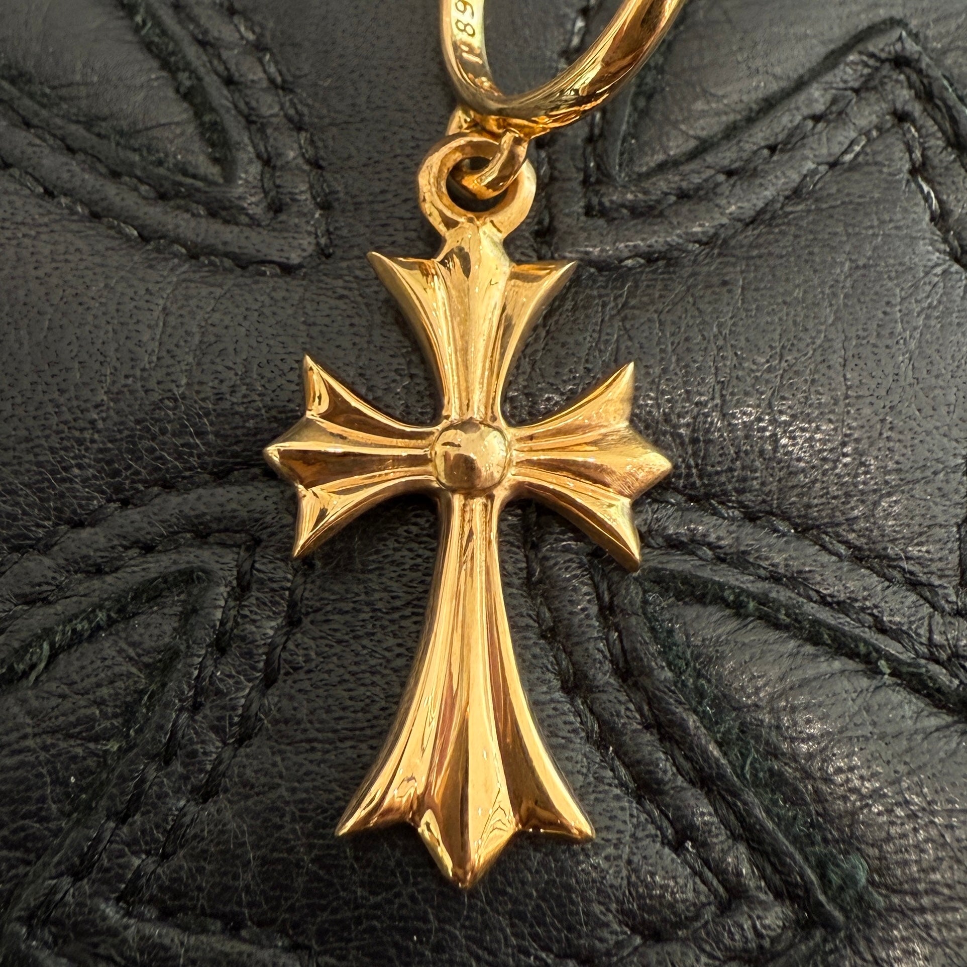 CHROME HEARTS 22K TINY CH Cross Hoop Earrings クロムハーツ 22K タイニー CHクロス フープイヤリング ピアス