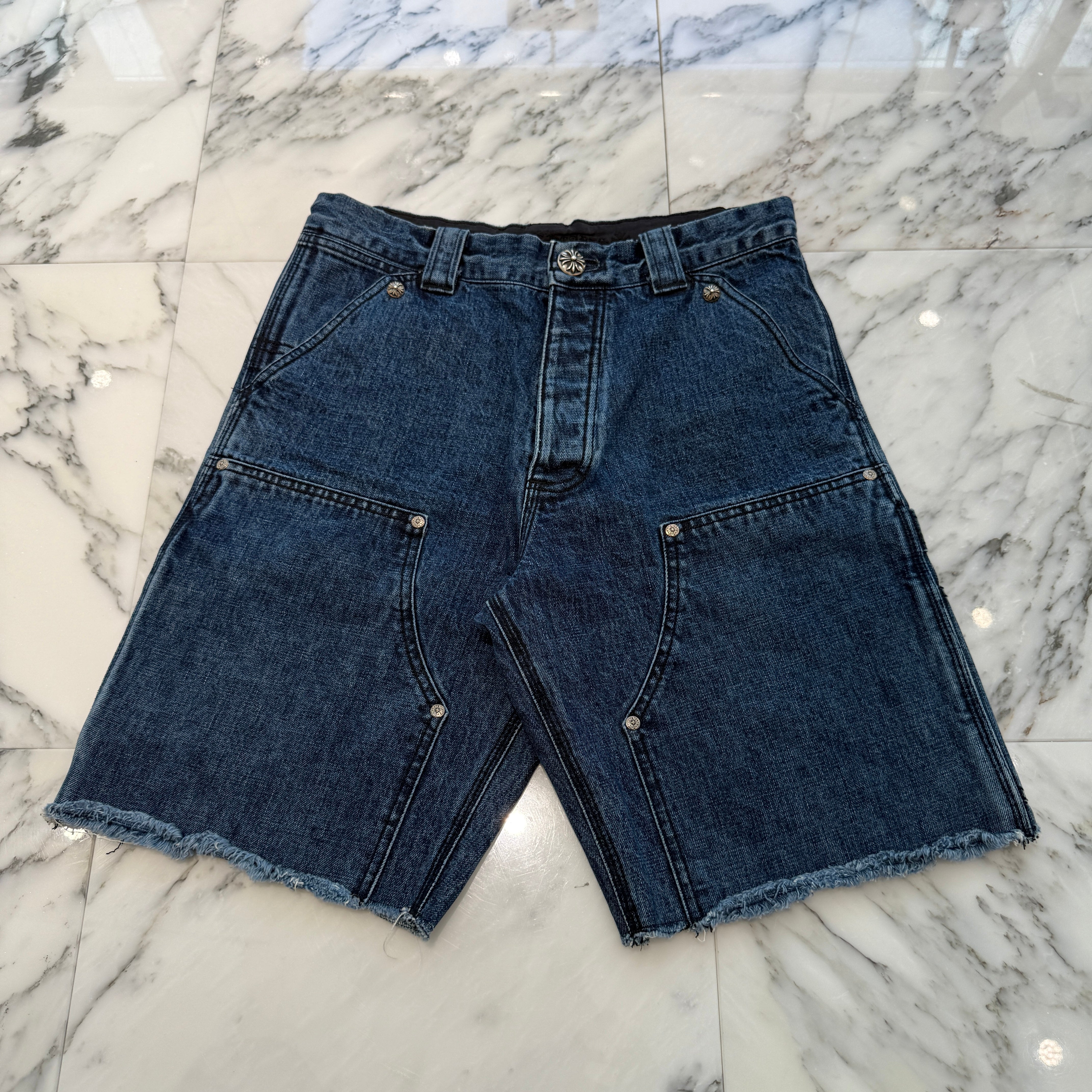 CHROME HEARTS Carpenter Cross Ball Button Denim Shorts Size 30 クロムハーツ カーペンター クロスボールボタン デニムショーツ サイズ30
