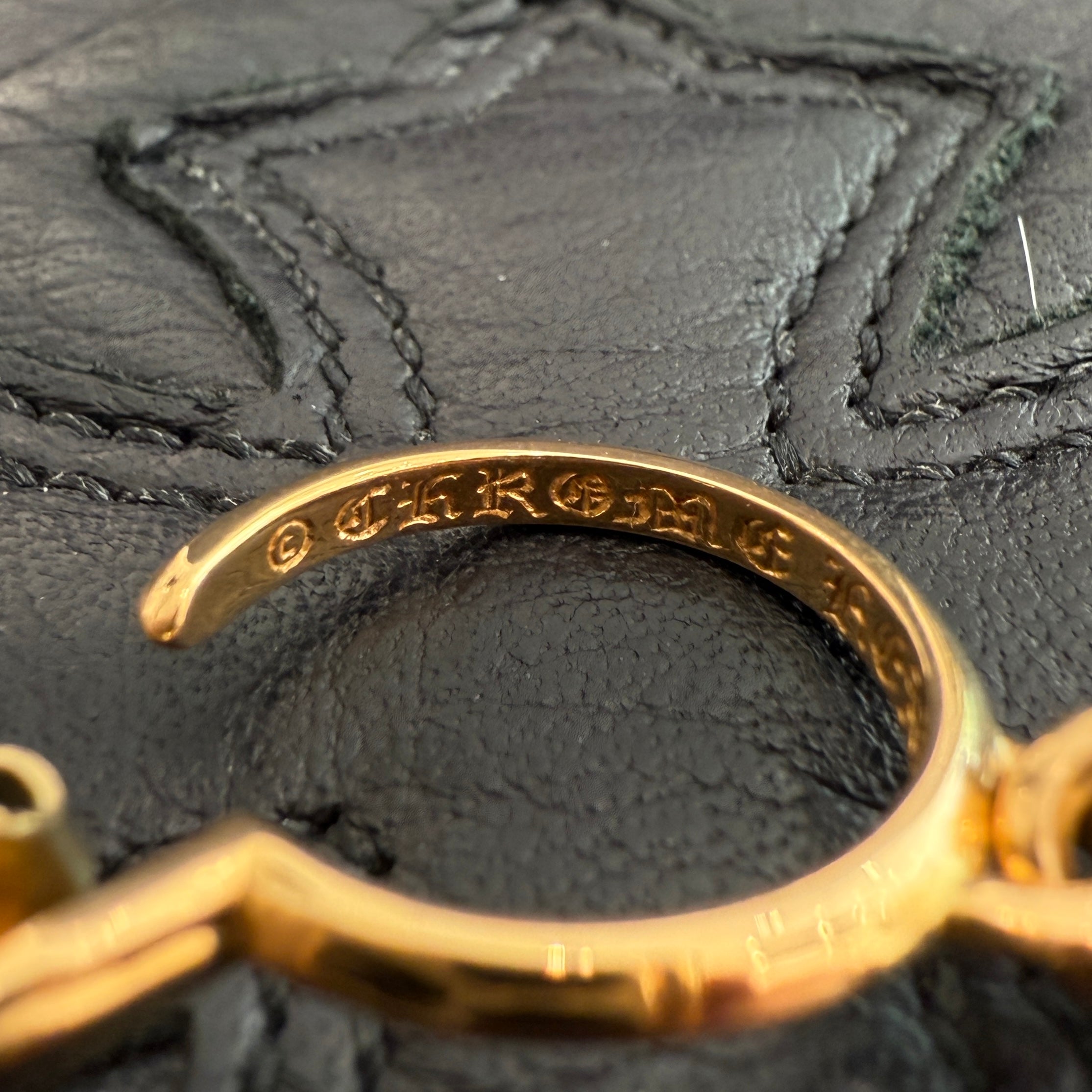 CHROME HEARTS 22K TINY CH Cross Hoop Earrings クロムハーツ 22K