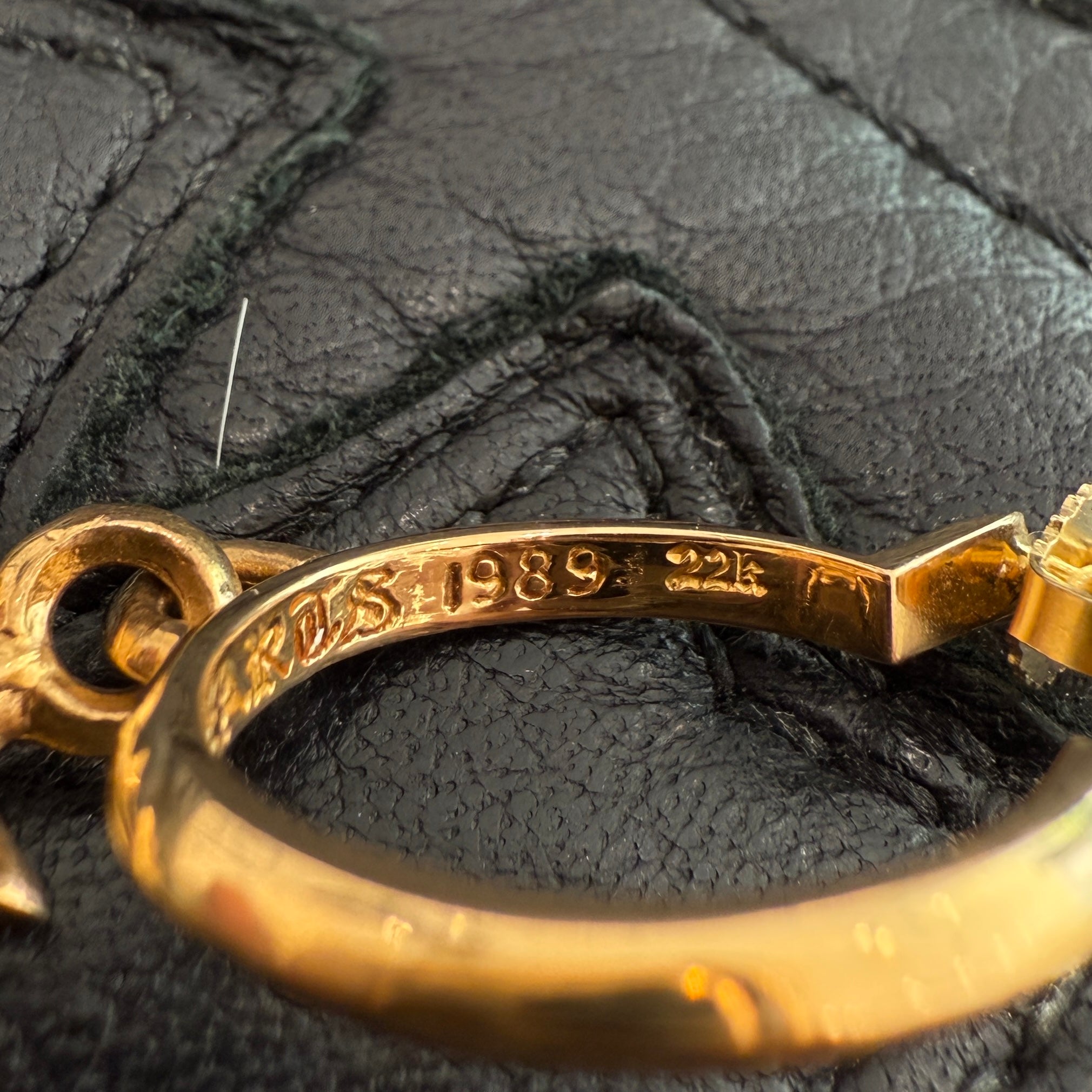 CHROME HEARTS 22K TINY CH Cross Hoop Earrings クロムハーツ 22K