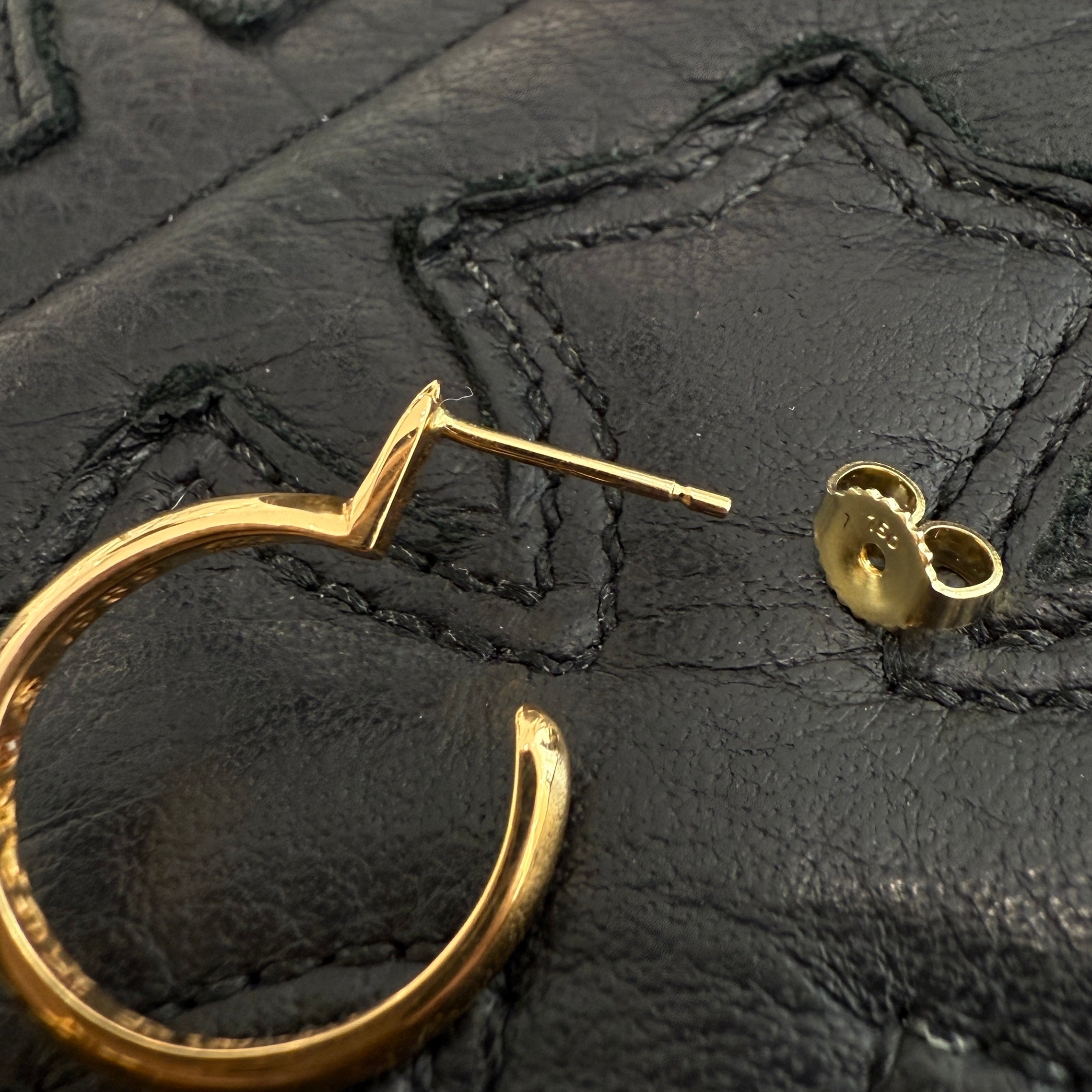 CHROME HEARTS 22K TINY CH Cross Hoop Earrings クロムハーツ 22K タイニー CHクロス フープイヤリング ピアス