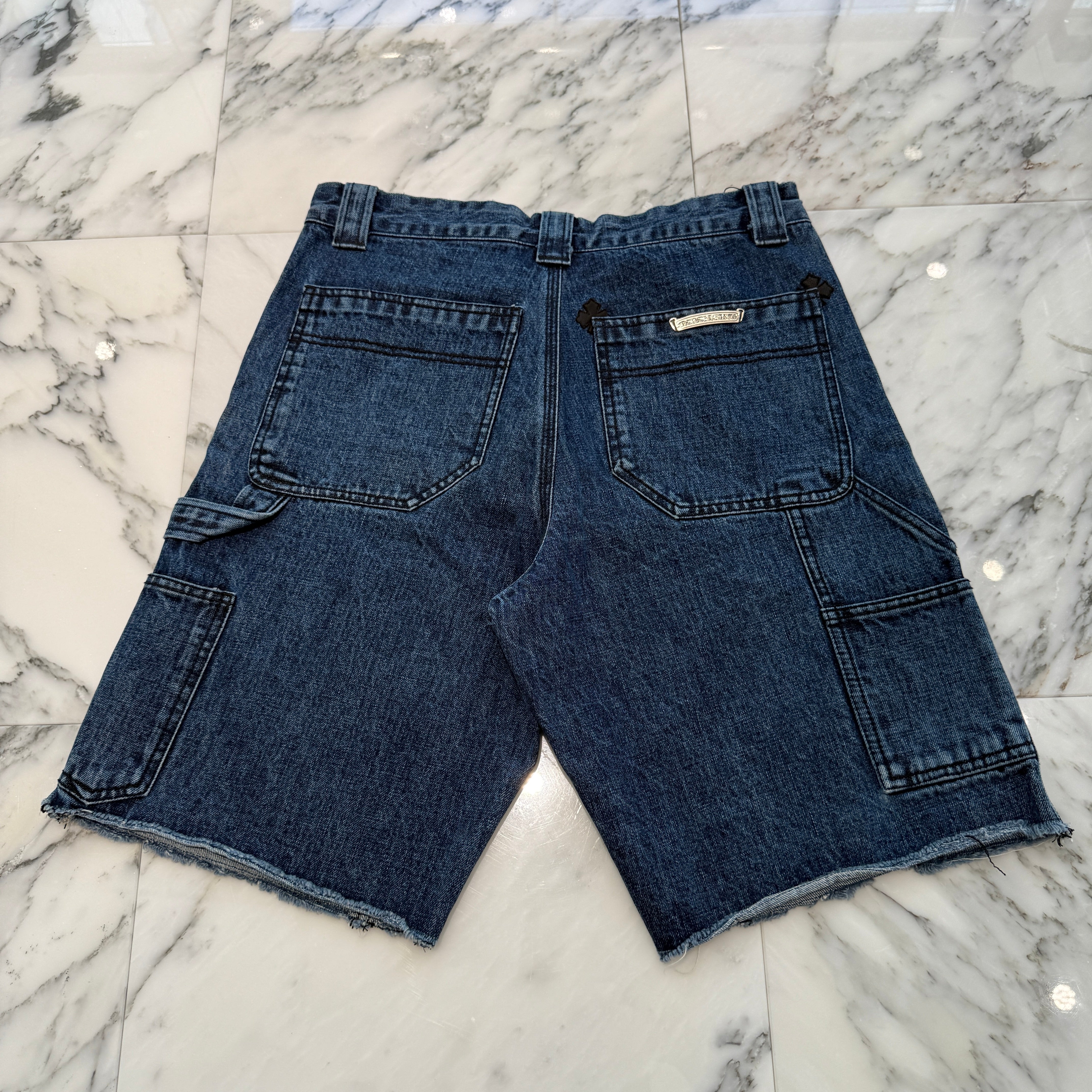 CHROME HEARTS Carpenter Cross Ball Button Denim Shorts Size 30 クロムハーツ カーペンター クロスボールボタン デニムショーツ サイズ30