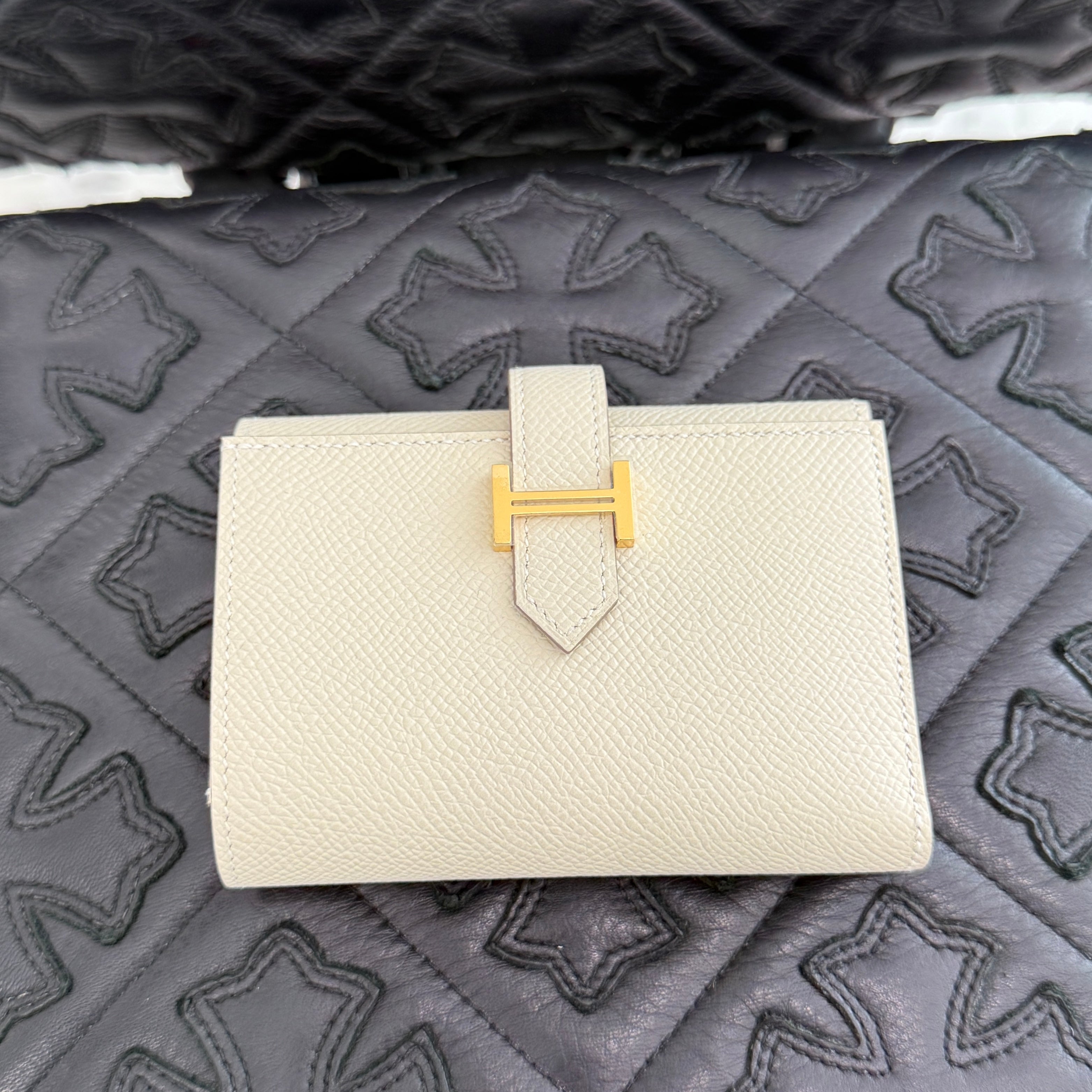 HERMES Bearn Combine Verso Wallet "Craie × Gold" W刻印 エルメス ベアン コンビネ ヴェルソ ウォレット "クレ×ゴールド" W刻印