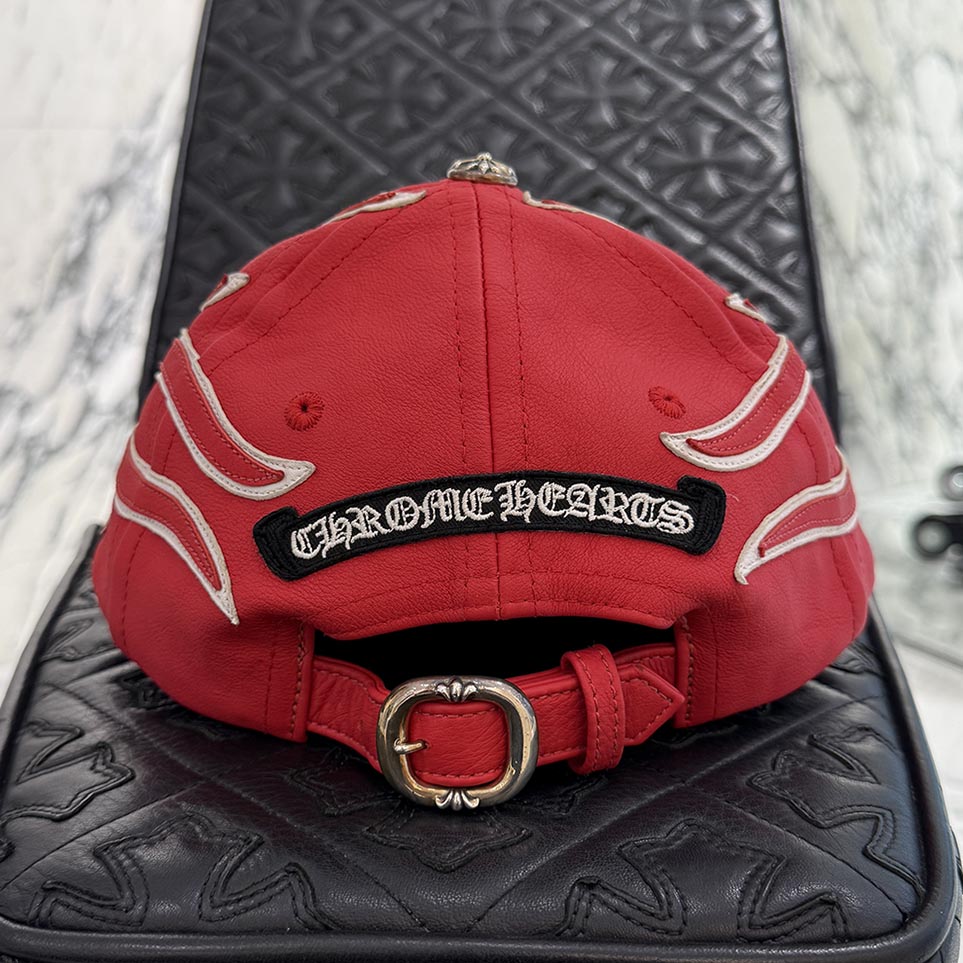 CHROME HEARTS Leather Flame Trucker Cap Size ONE SIZE (53-60) クロムハーツ レザーフレイム トラッカーキャップ サイズONE SIZE (53-60)