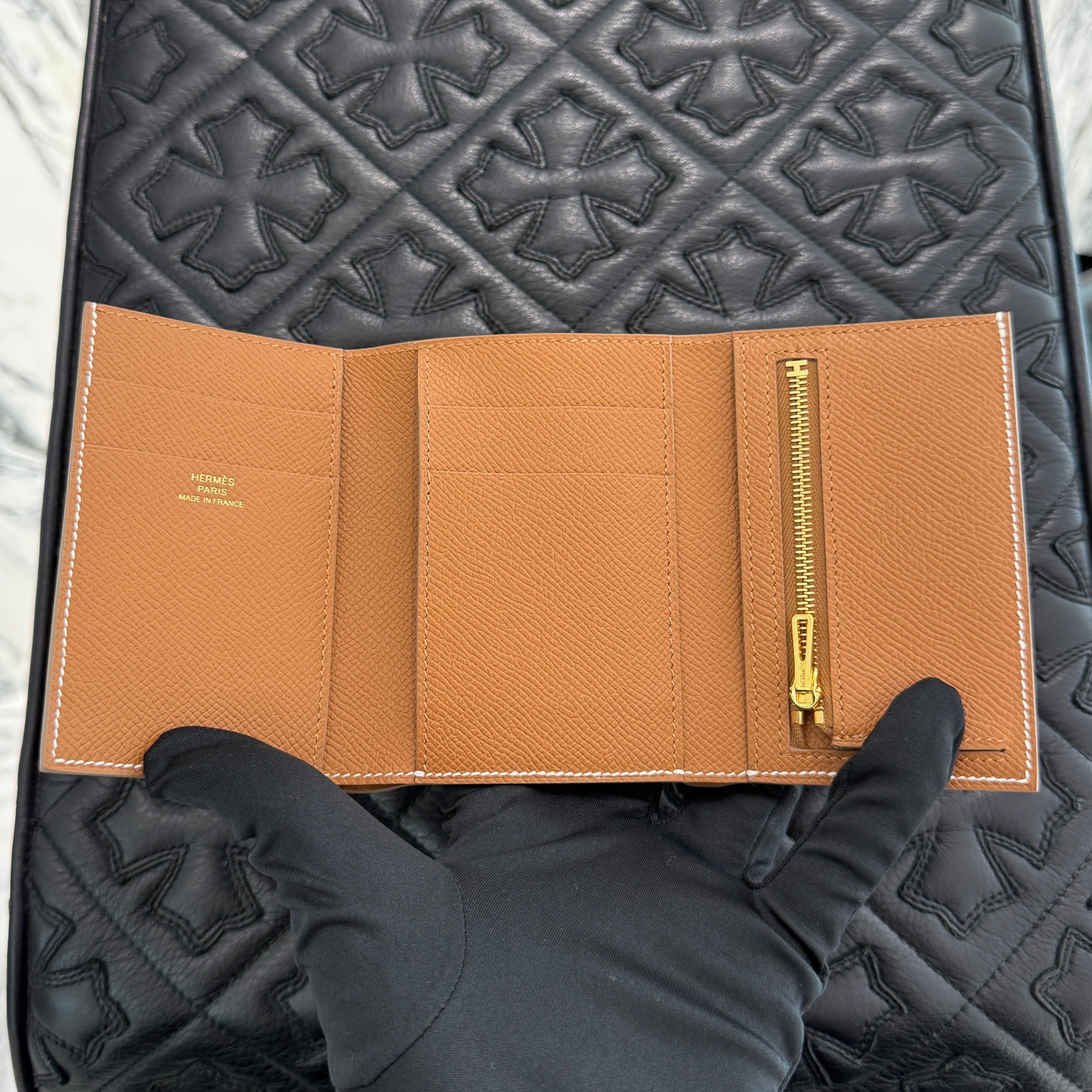HERMES Bearn Combine Verso Wallet "Craie × Gold" W刻印 エルメス ベアン コンビネ ヴェルソ ウォレット "クレ×ゴールド" W刻印