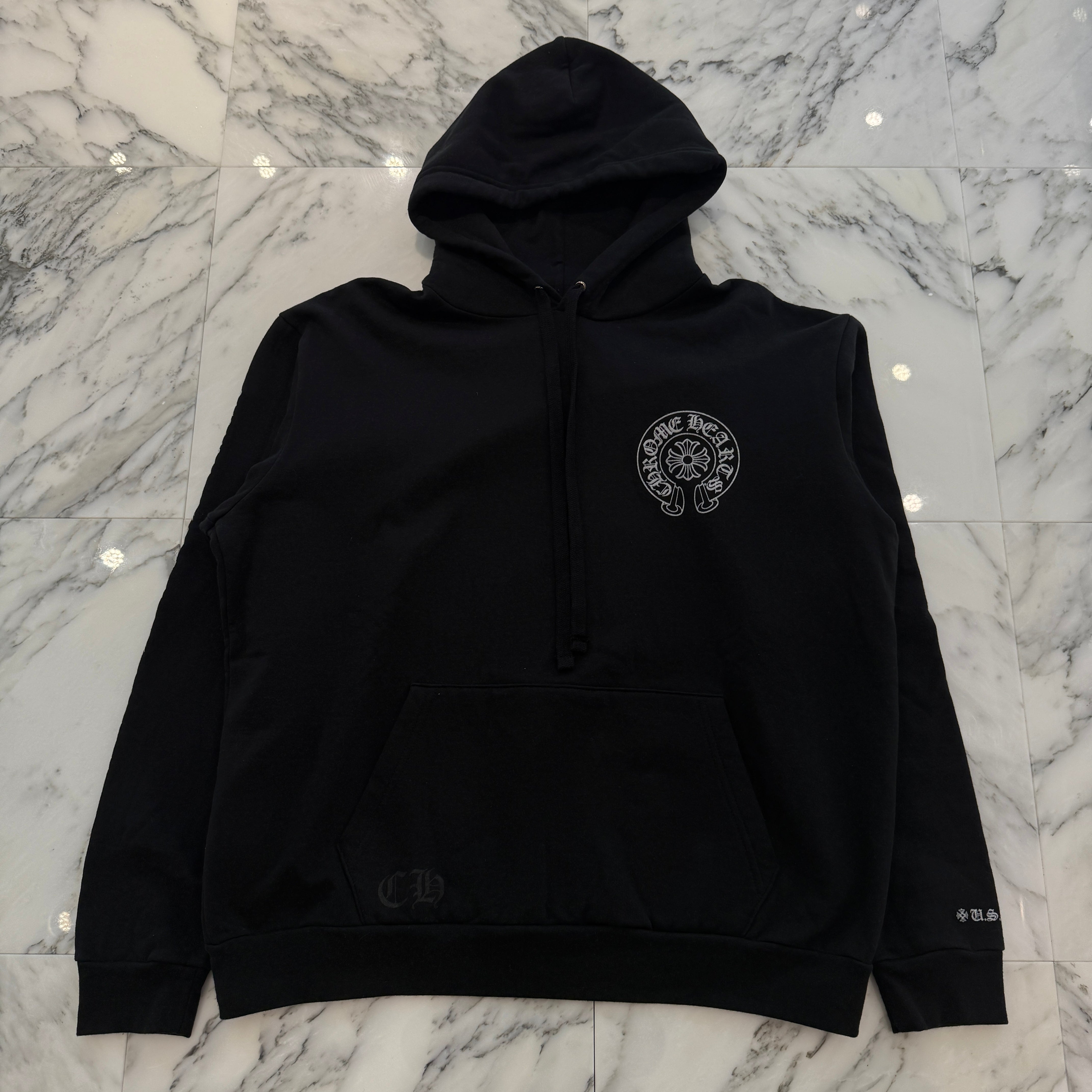CHROME HEARTS Online Limited Silver Horseshoe Pullover Hoodie Size L クロムハーツ オンライン限定 シルバーホースシュー プルオーバーフーディー サイズL