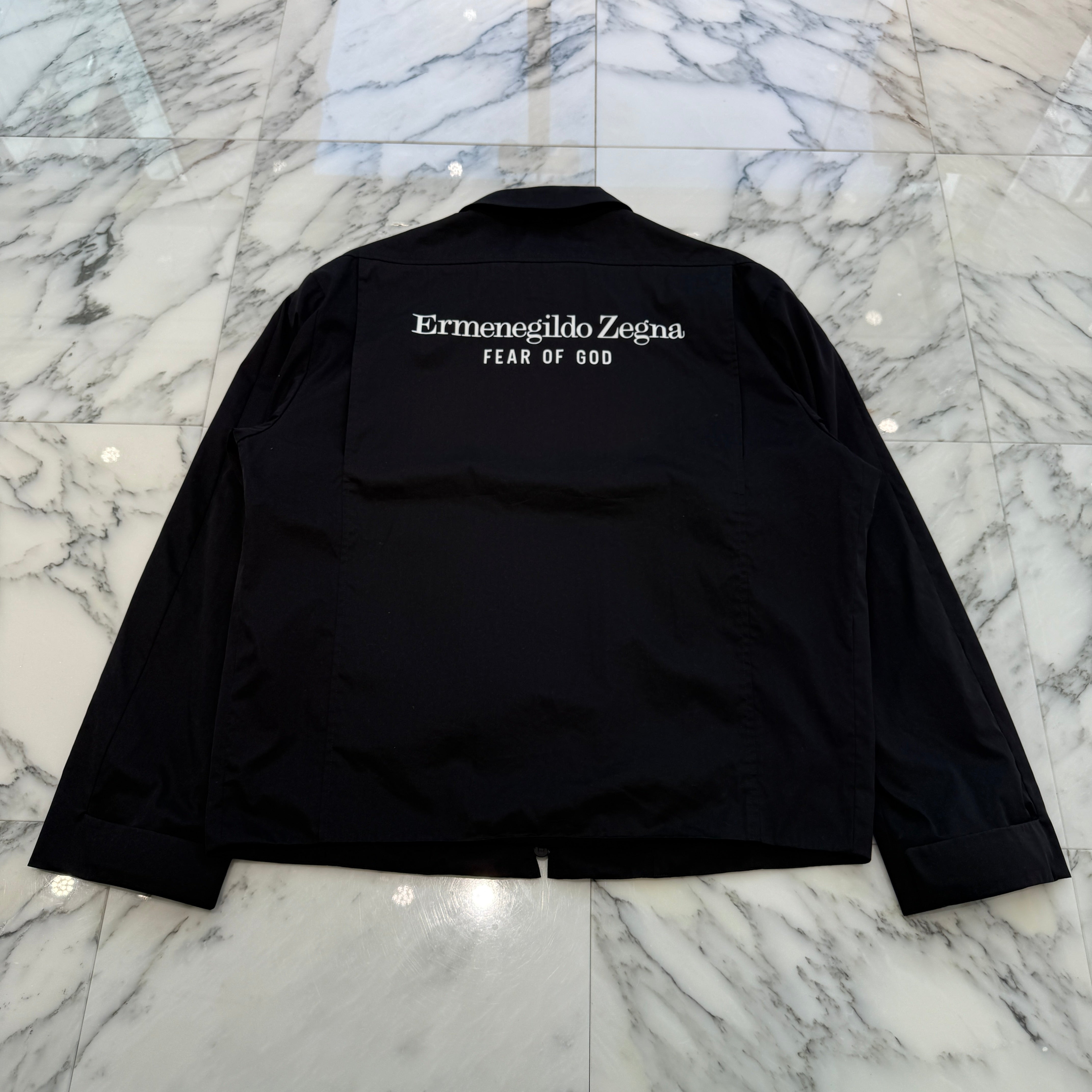 FEAR OF GOD × Ermenegildo Zegna 2020AW Logo Print Coach Jacket FZ5007 FZC801 Size 48 フィアオブゴッド×エルメネジルド・ゼニア ロゴプリント コーチジャケット サイズ48