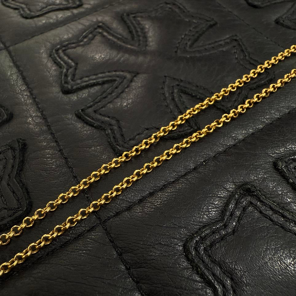 CHROME HEARTS 22K Roll Chain Necklace Size 16 Inch クロムハーツ 22K ロールチェーン ネックレス サイズ16インチ