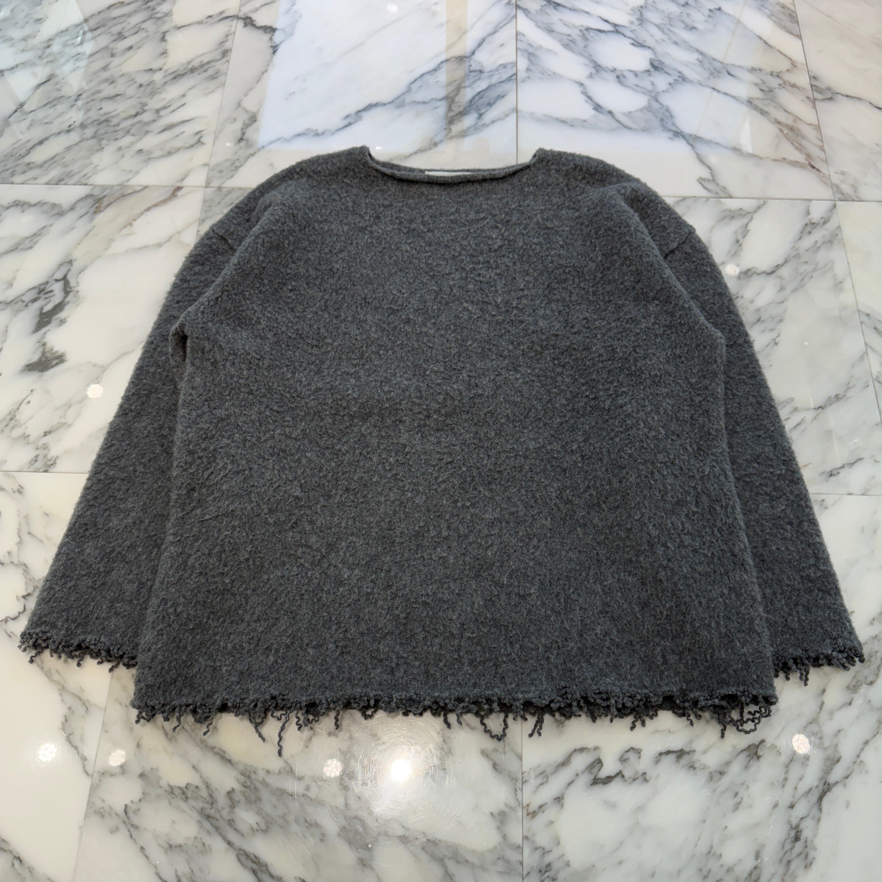 JIL SANDER Frayed Hem Wool Knit Sweater JSMR752004MRY2060802 Size M ジルサンダー フレイドヘム ウールニットセーター サイズM