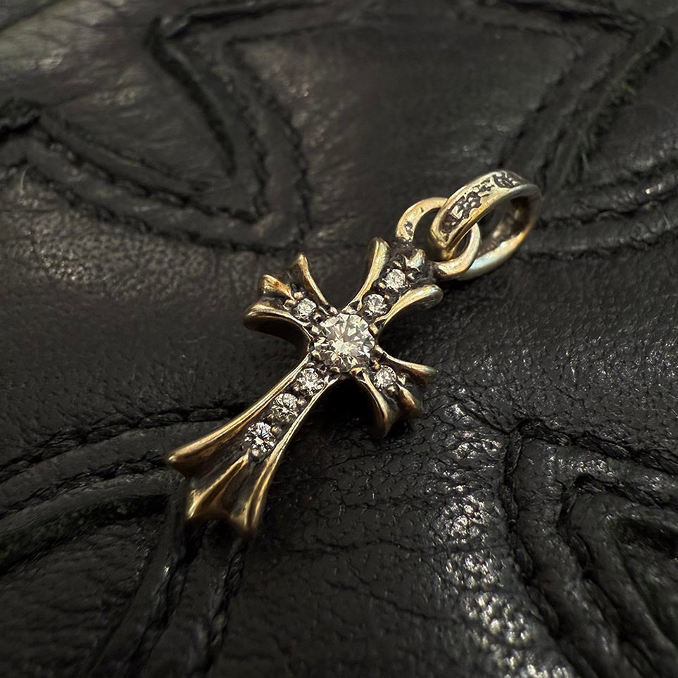 CHROME HEARTS Baby Fat Cross Pave Diamond Pendant Top クロムハーツ