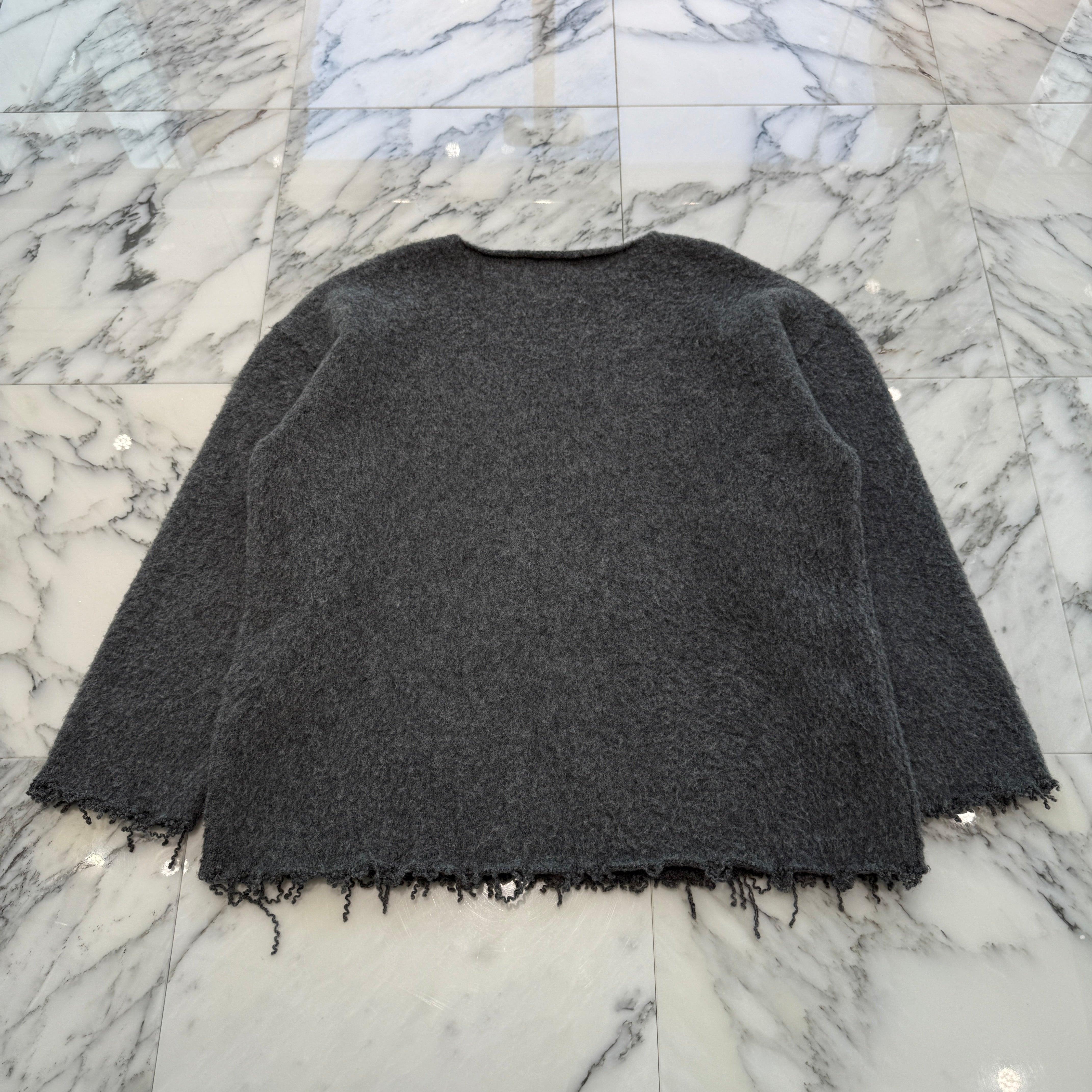 JIL SANDER Frayed Hem Wool Knit Sweater JSMR752004MRY2060802 Size M ジルサンダー フレイドヘム ウールニットセーター サイズM