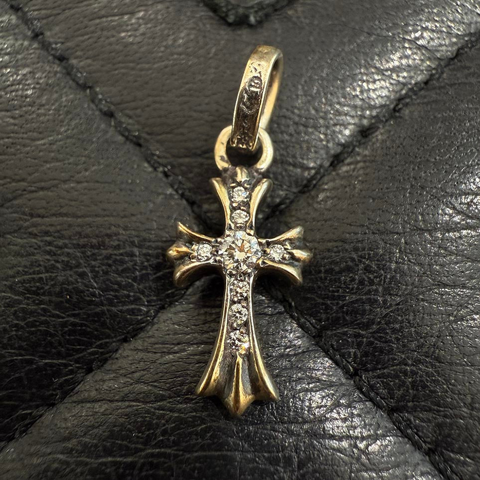 CHROME HEARTS Baby Fat Cross Pave Diamond Pendant Top クロムハーツ