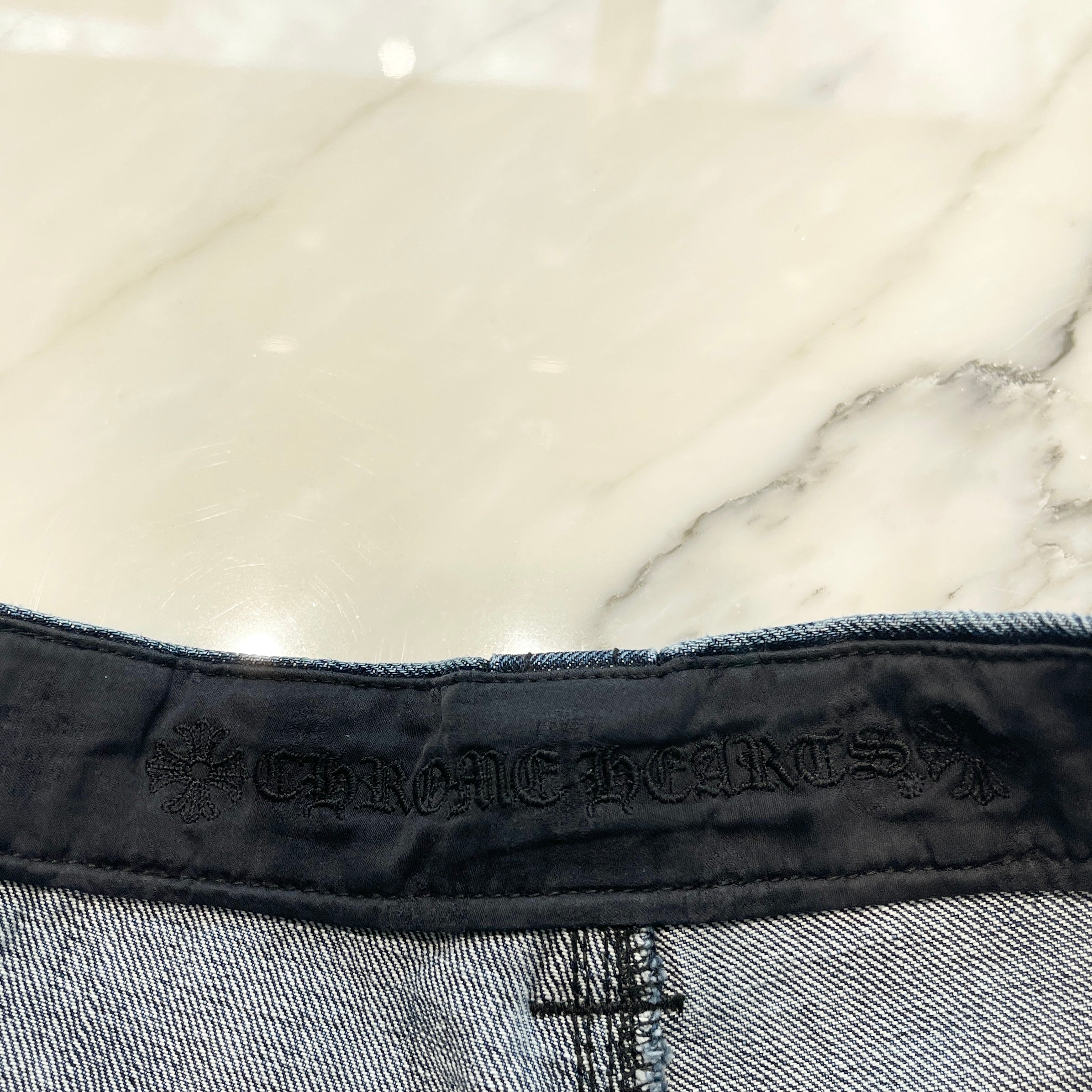 CHROME HEARTS Carpenter Cross Ball Button Denim Shorts Size 27 クロムハーツ カーペンター クロスボールボタン デニムショーツ サイズ27