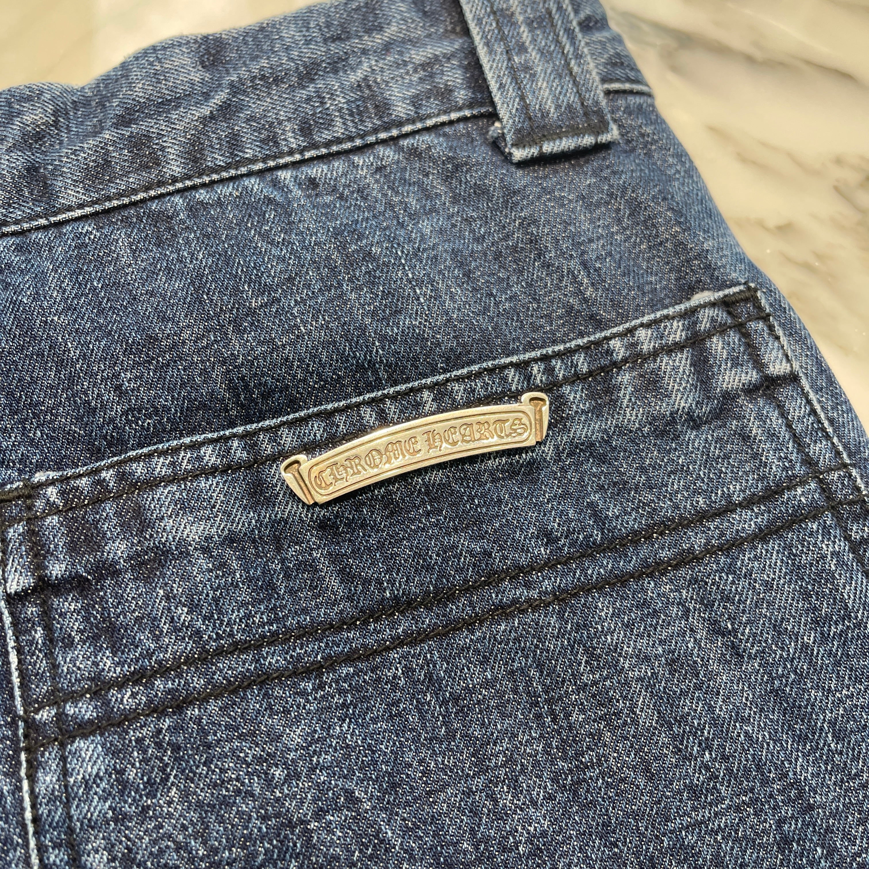 CHROME HEARTS Carpenter Cross Ball Button Denim Shorts Size 27 クロムハーツ カーペンター クロスボールボタン デニムショーツ サイズ27