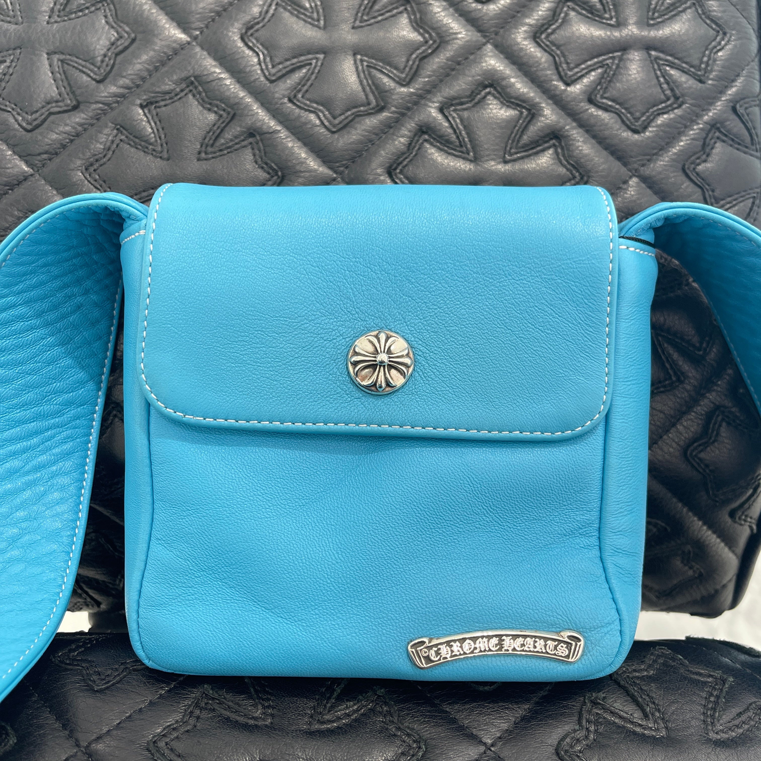 CHROME HEARTS HOT POT CH Plus Cross Ball Leather Shoulder