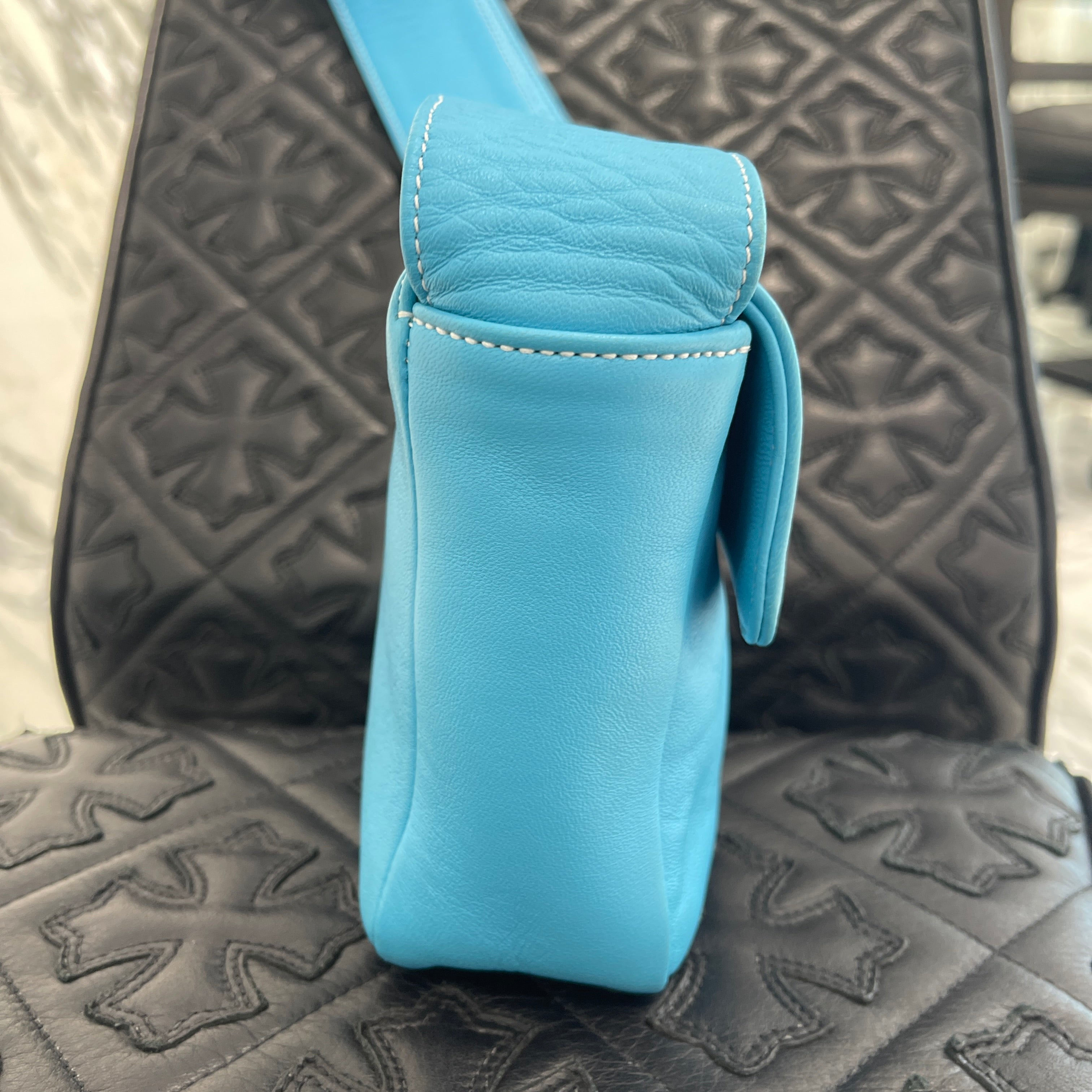 CHROME HEARTS HOT POT CH Plus Cross Ball Leather Shoulder