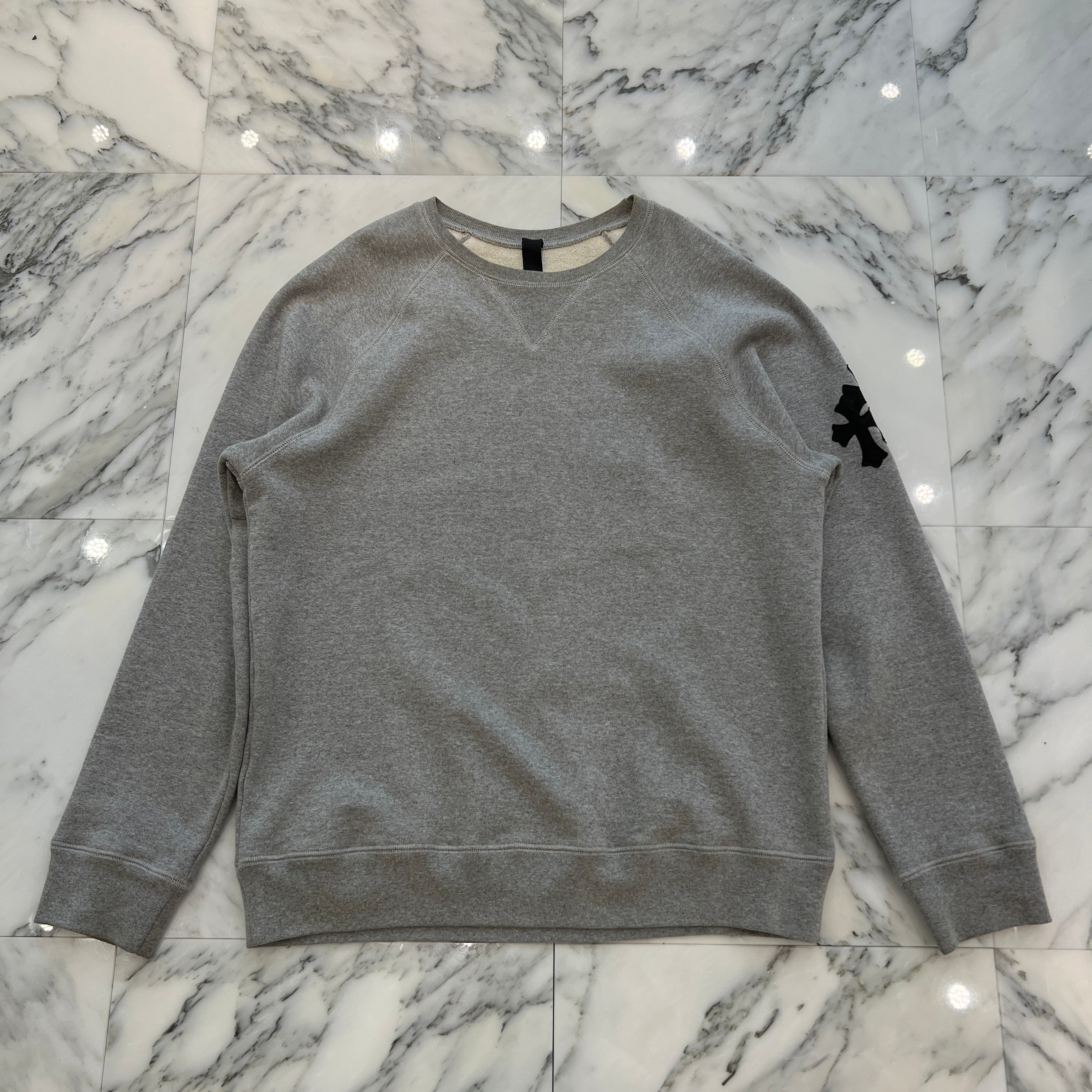 CHROME HEARTS Y NOT Cemetery Cross Leather Patch Sweatshirt Size L クロムハーツ ワイノット セメタリークロス レザーパッチ スウェットシャツ サイズL