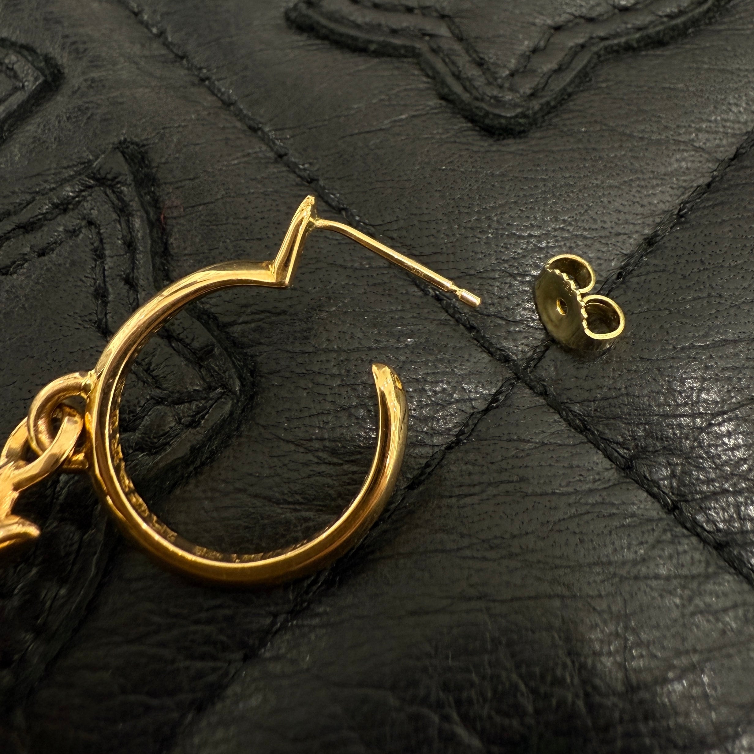 CHROME HEARTS 22K TINY CH Cross Hoop Earrings クロムハーツ 22K タイニー CHクロス フープイヤリング ピアス