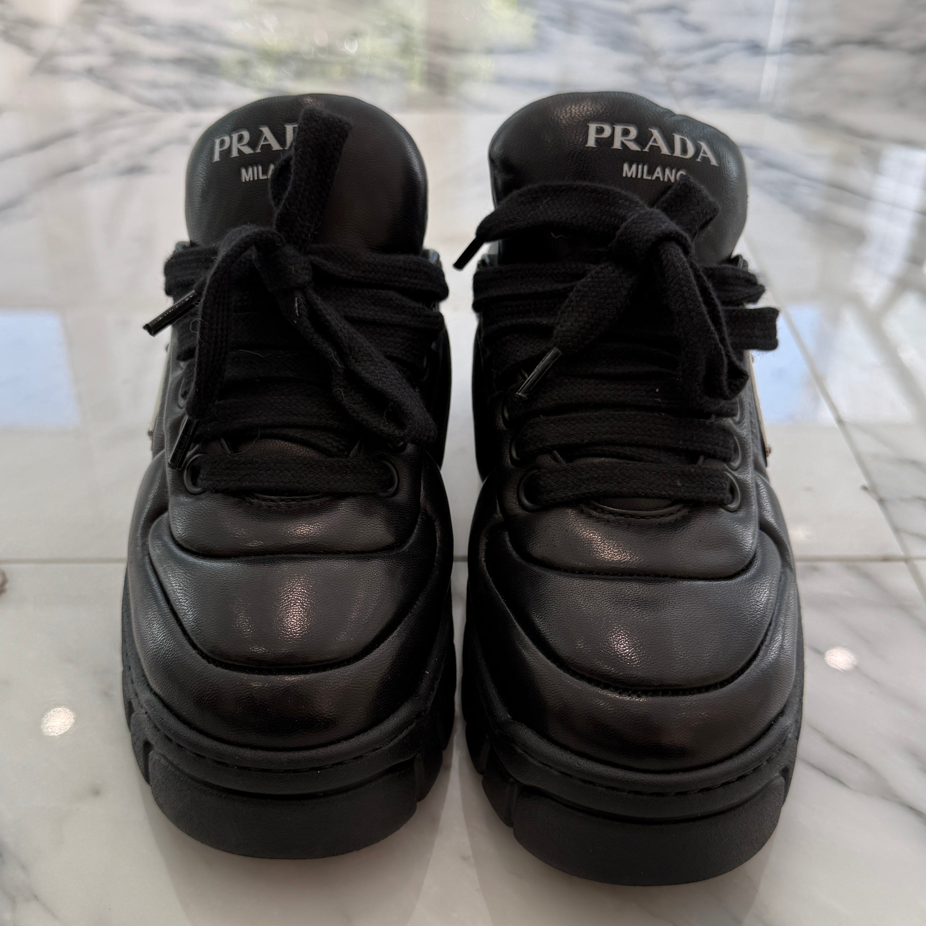 PRADA 2024SS Padded Nappa Leather Lace Up sneakers 1E136N Size 35(22.0cm) プラダ パデッドナッパレザー レースアップスニーカー サイズ35(22.0cm)