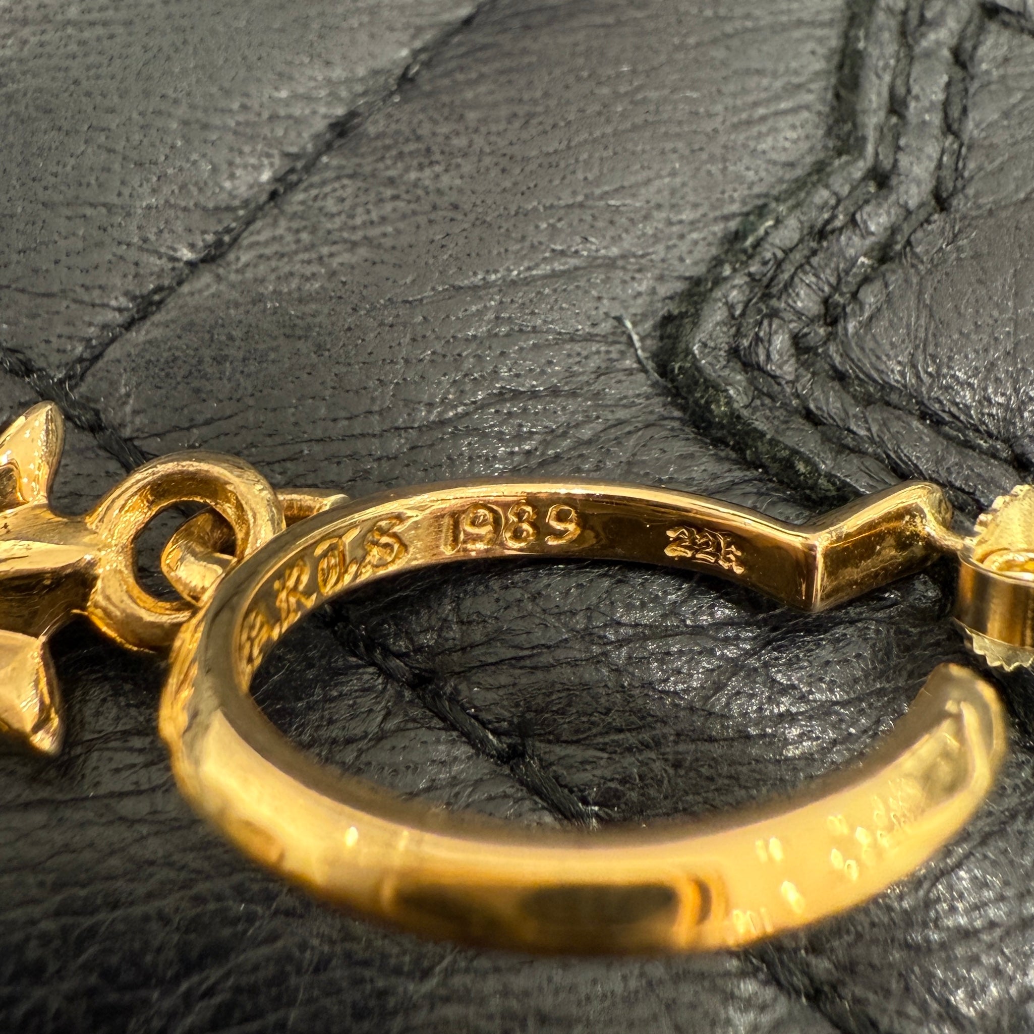 CHROME HEARTS 22K TINY CH Cross Hoop Earrings クロムハーツ 22K タイニー CHクロス フープイヤリング ピアス