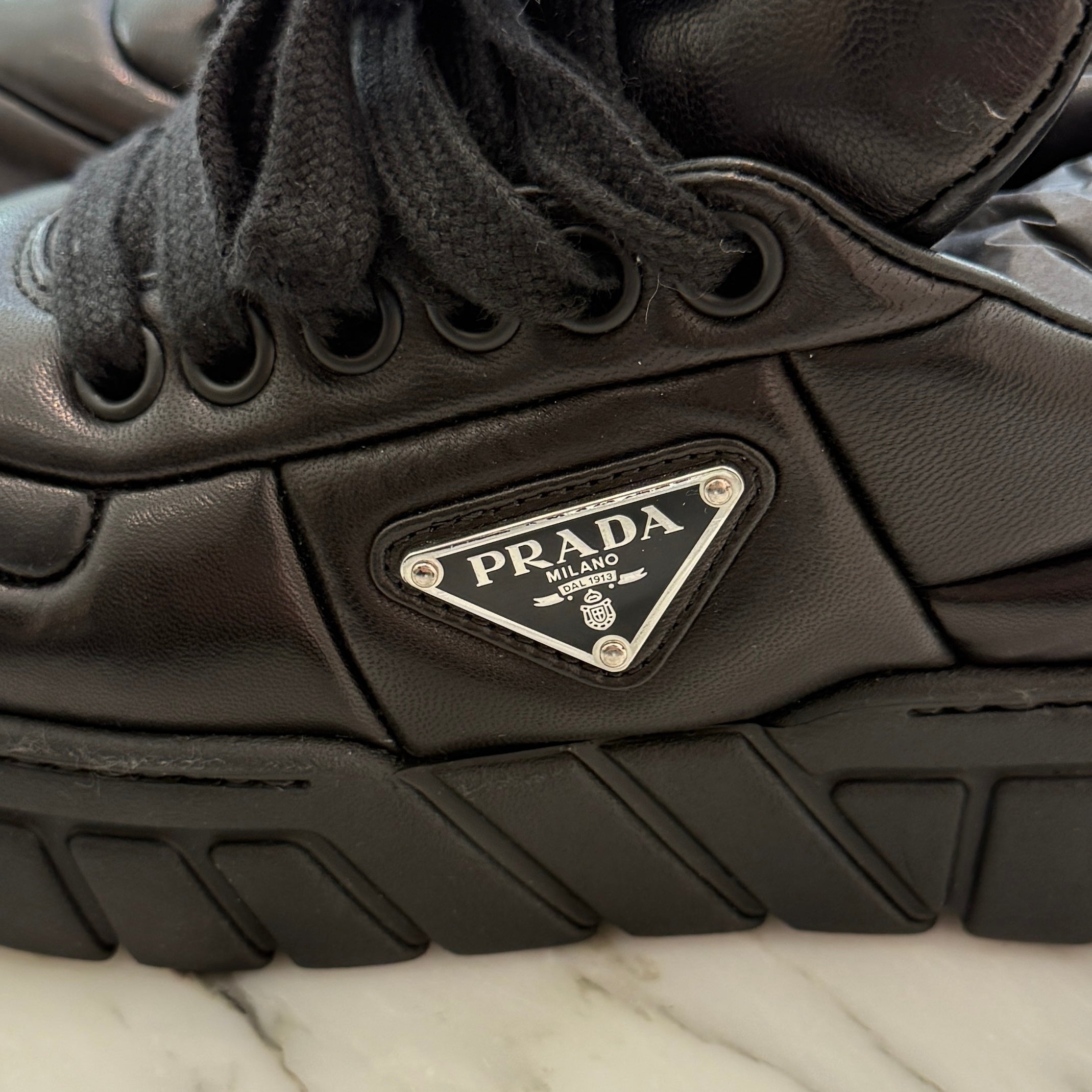 PRADA 2024SS Padded Nappa Leather Lace Up sneakers 1E136N Size 35(22.0cm) プラダ パデッドナッパレザー レースアップスニーカー サイズ35(22.0cm)