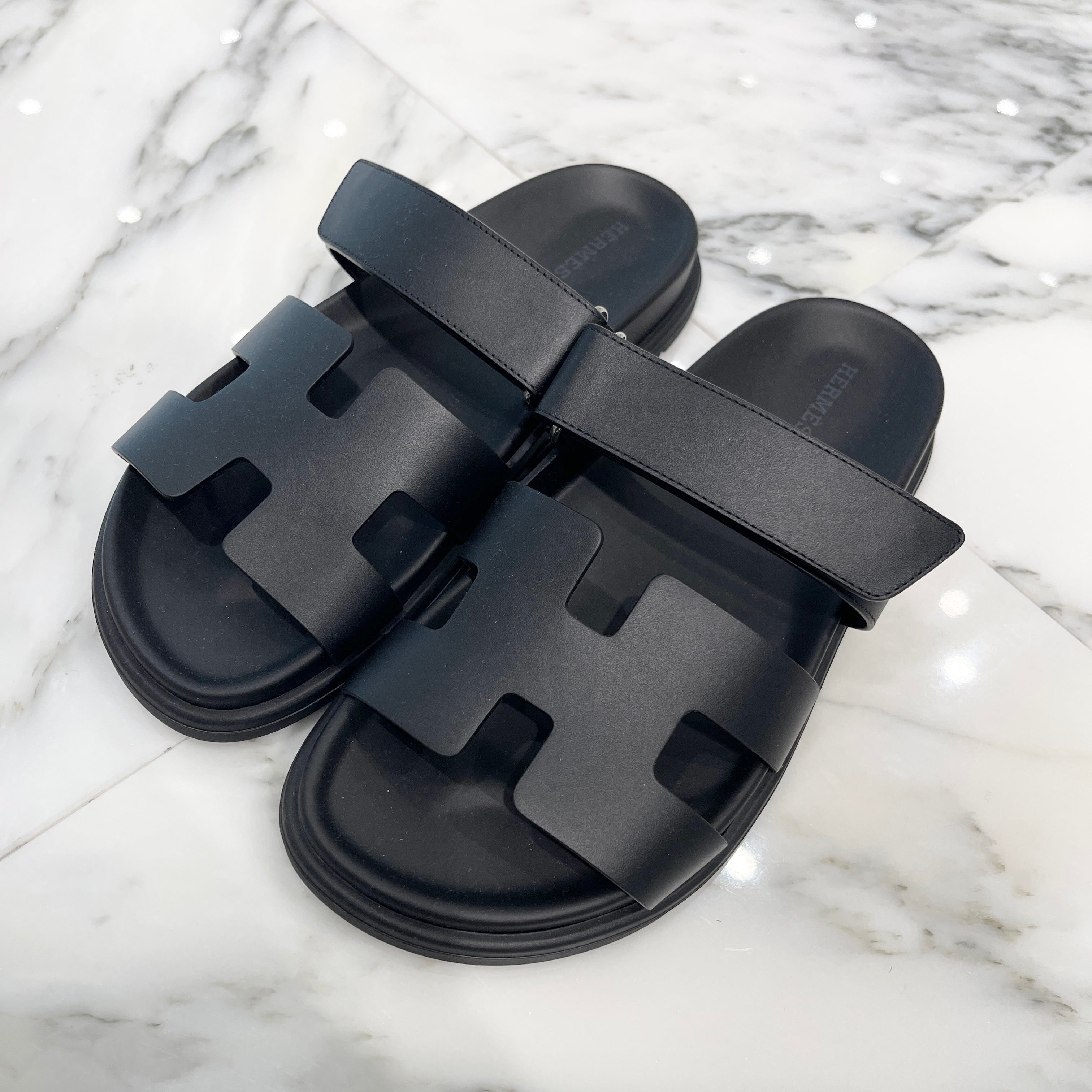 HERMES 2024SS Sandales "Femme Chypre" Noir H刻印 Size 375（24.5cm） エルメス サンダル "シプレ" ノアール サイズ375（24.5cm）