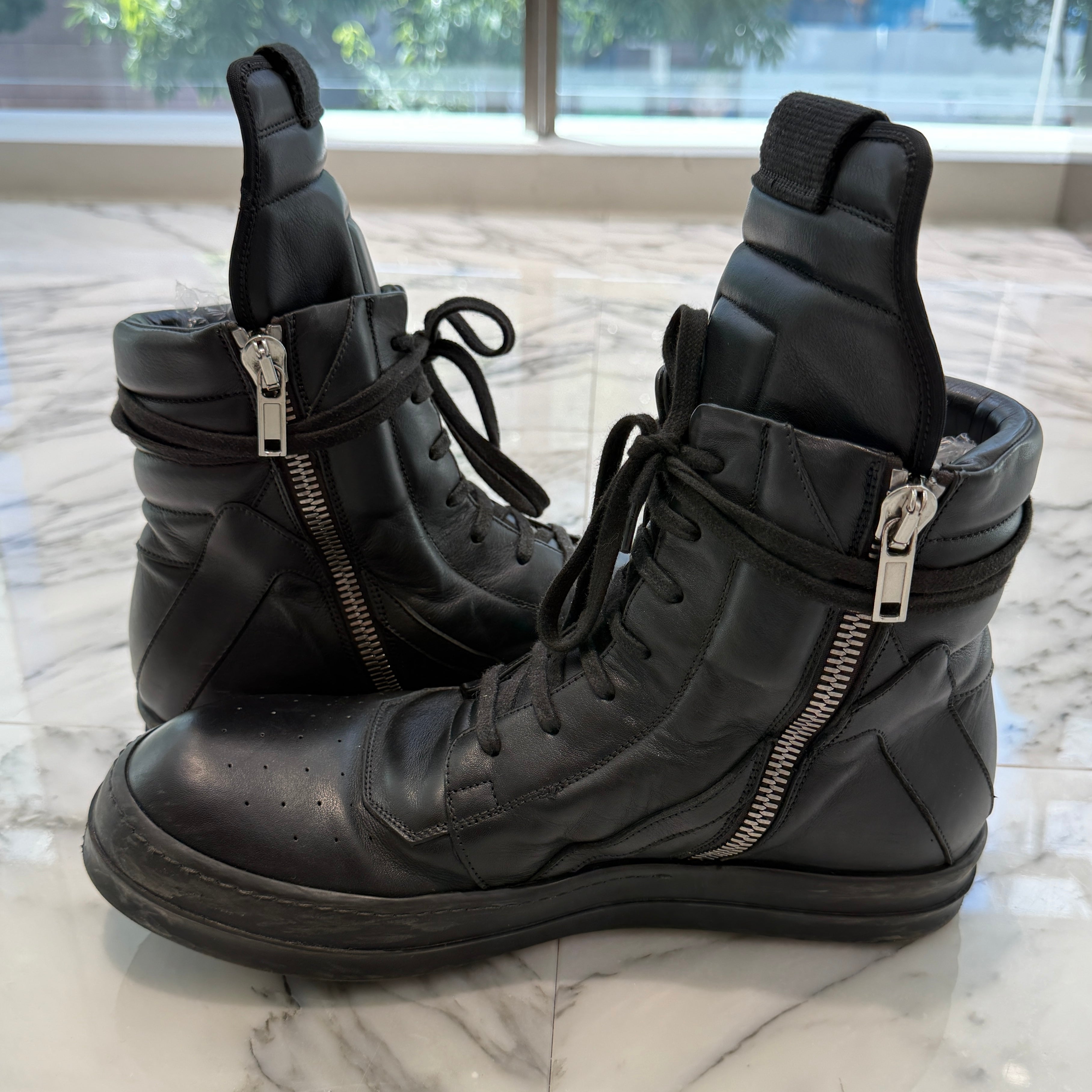Rick Owens Geobasket High Top Leather Sneakers RU14F2894 Size 44（29cm）リックオウェンス ジオバスケット ハイトップ レザースニーカー サイズ44（29cm）