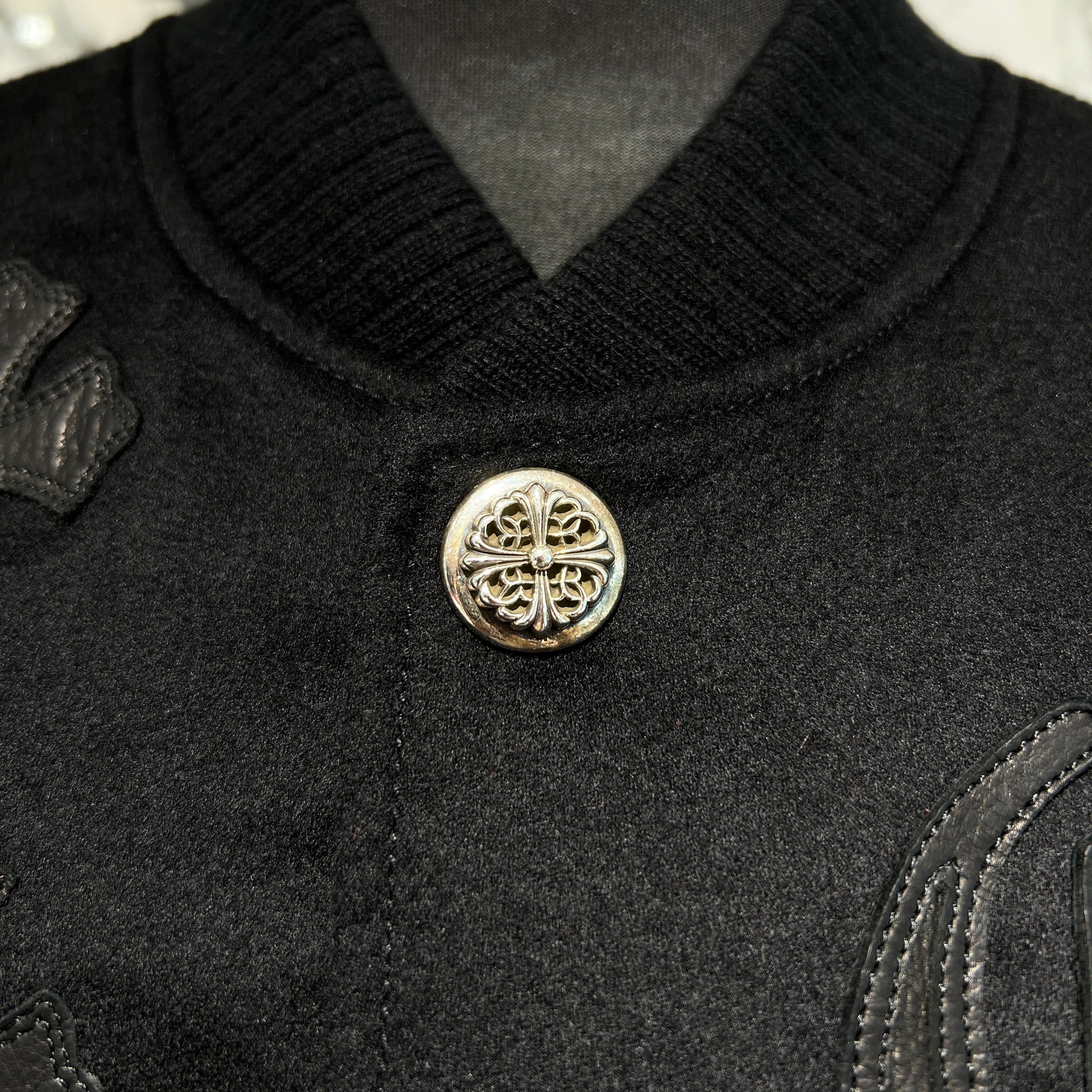 CHROME HEARTS LETTERMAN Cemetery Cross Patch Blouson Jacket Size L クロムハーツ レターマン セメタリークロスパッチ ブルゾンジャケット サイズL