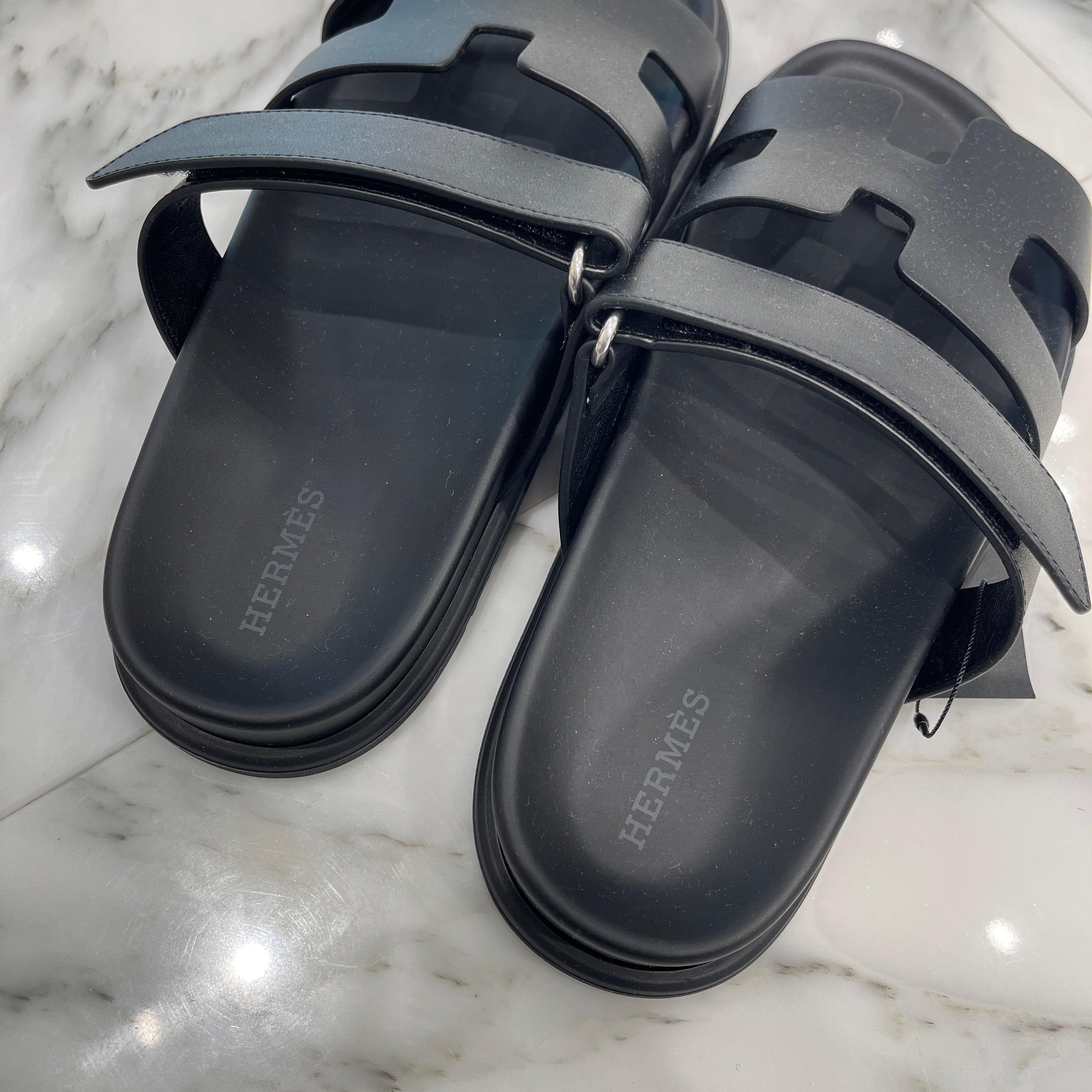 HERMES 2024SS Sandales "Femme Chypre" Noir H刻印 Size 375（24.5cm） エルメス サンダル "シプレ" ノアール サイズ375（24.5cm）