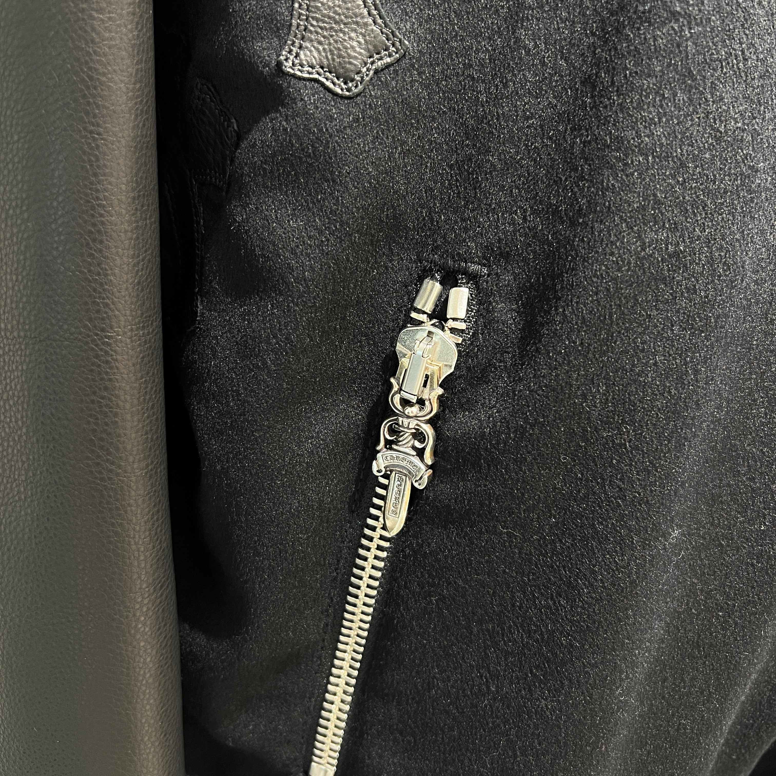 CHROME HEARTS LETTERMAN Cemetery Cross Patch Blouson Jacket Size L クロムハーツ レターマン セメタリークロスパッチ ブルゾンジャケット サイズL