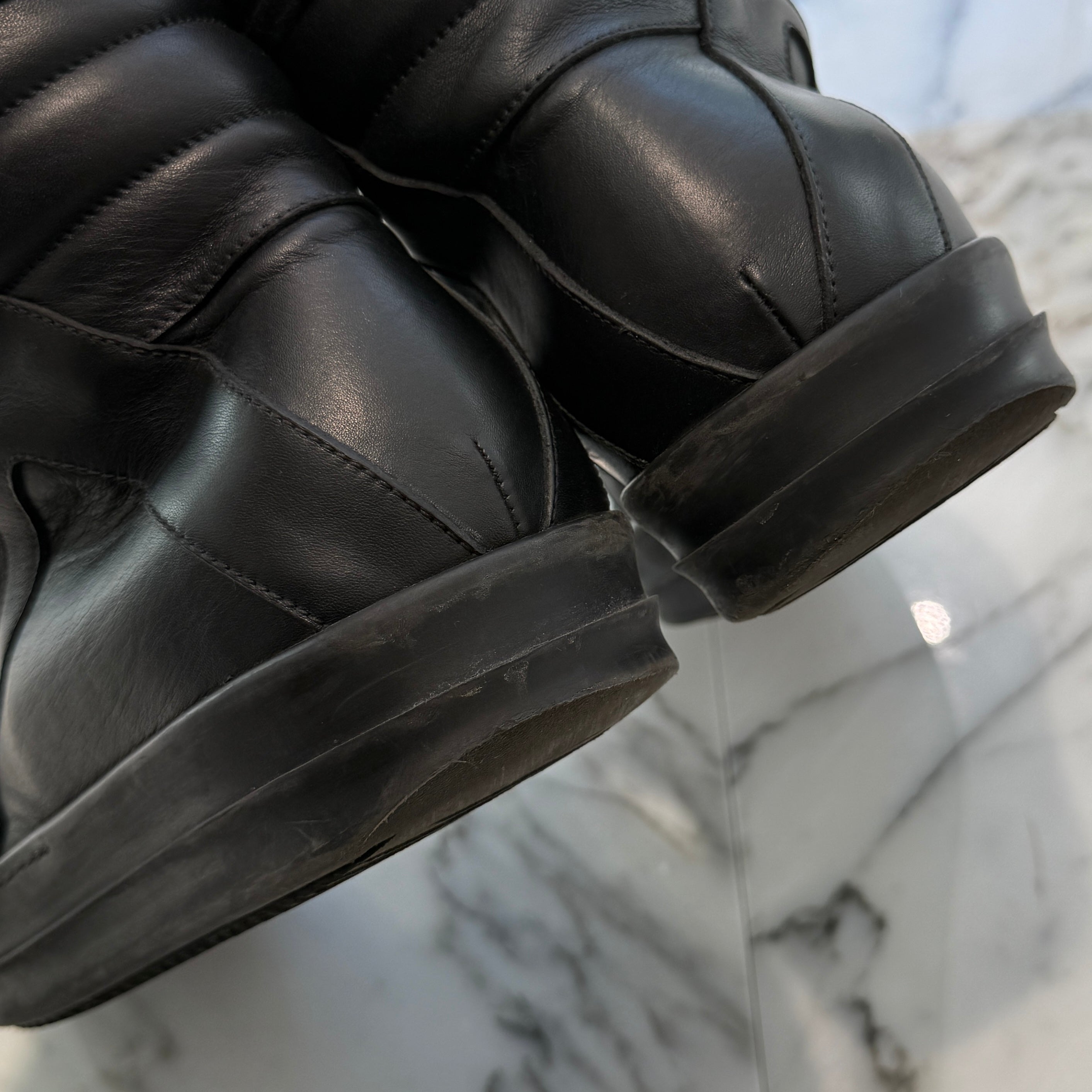 Rick Owens Geobasket High Top Leather Sneakers RU14F2894 Size 44