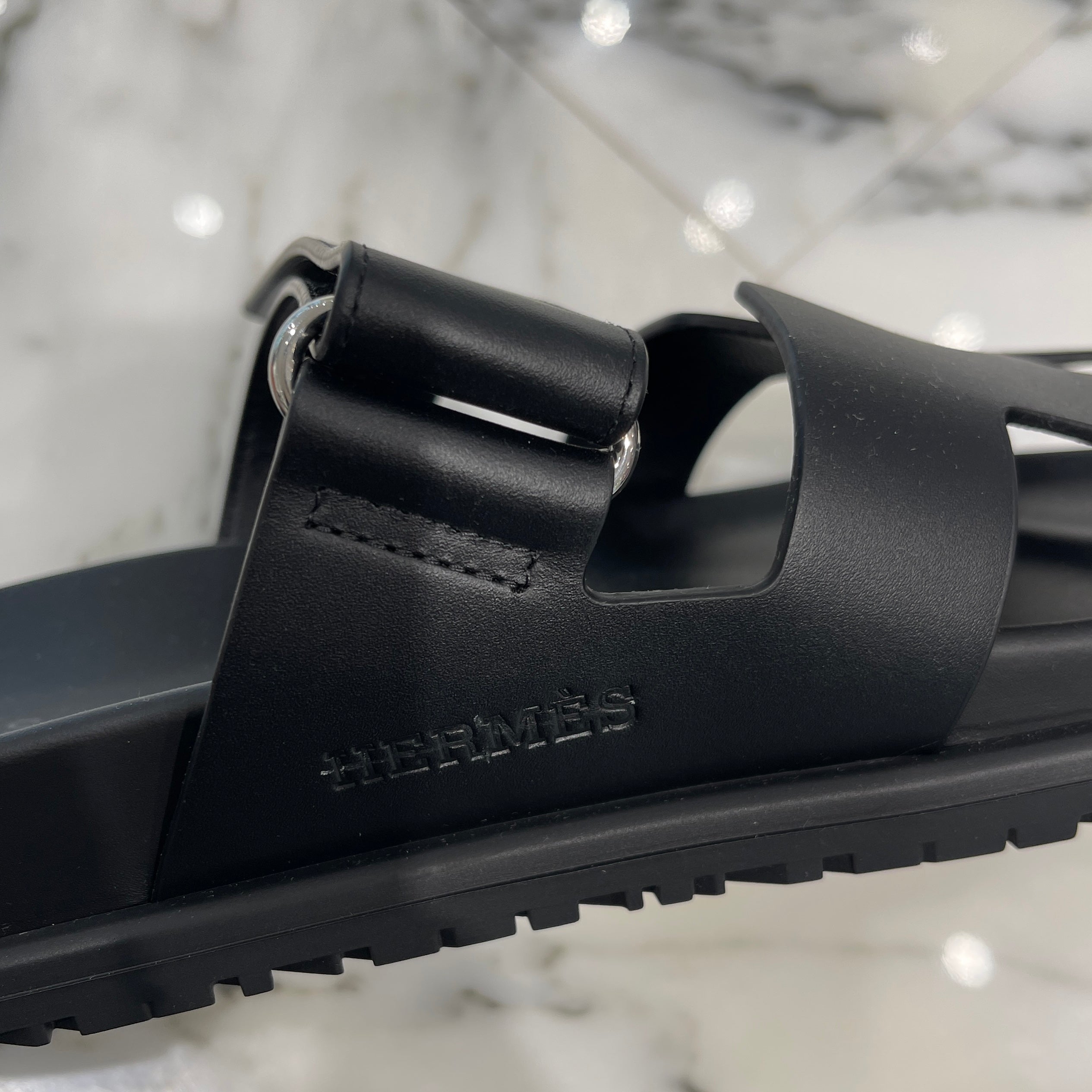 HERMES 2024SS Sandales "Femme Chypre" Noir H刻印 Size 375（24.5cm） エルメス サンダル "シプレ" ノアール サイズ375（24.5cm）