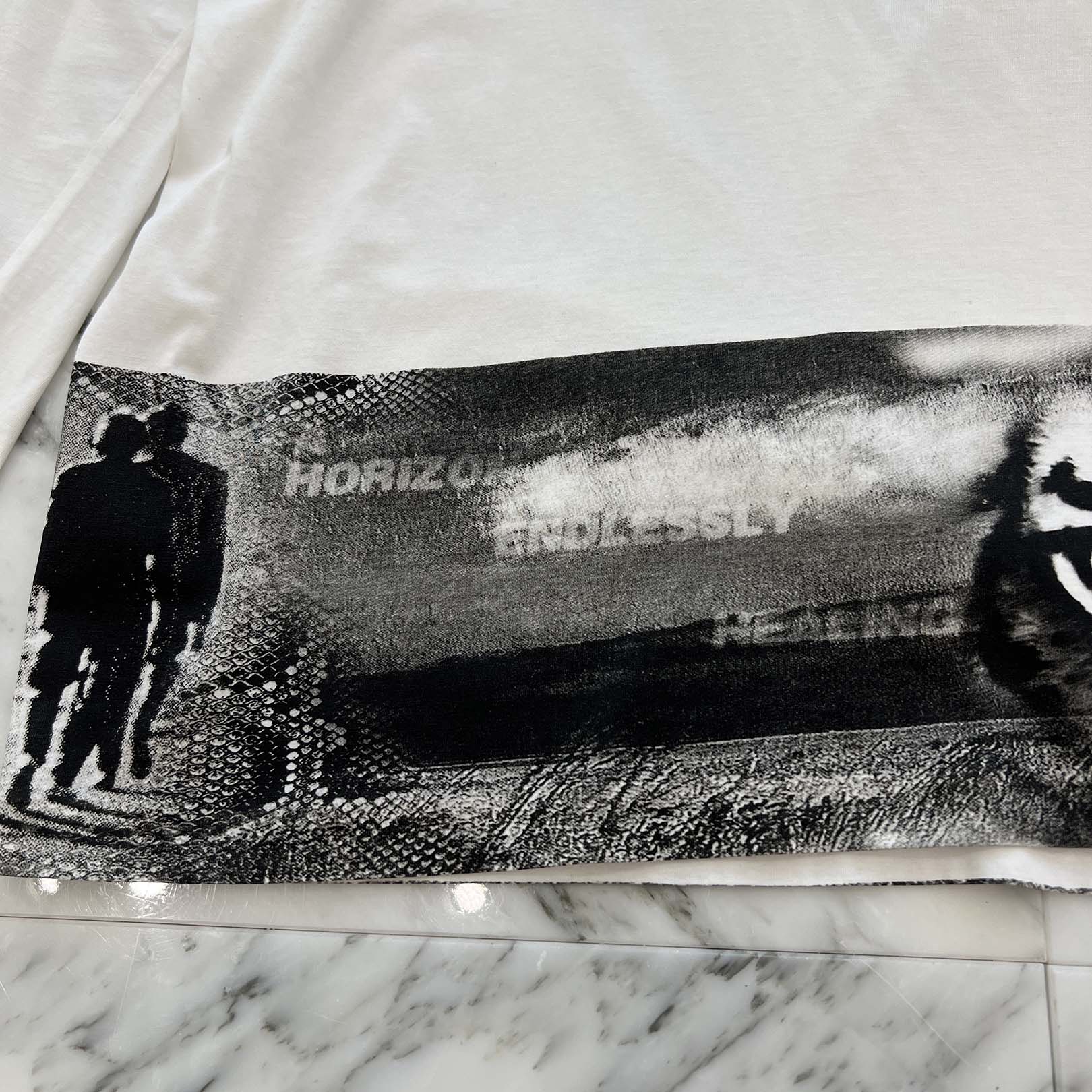 PRADA 2022AW Transfer Print Triangle Patch Long Sleeve Tee UJL44A Size XS プラダ 転写プリントトライアングルワッペンロングスリーブTシャツ サイズXS