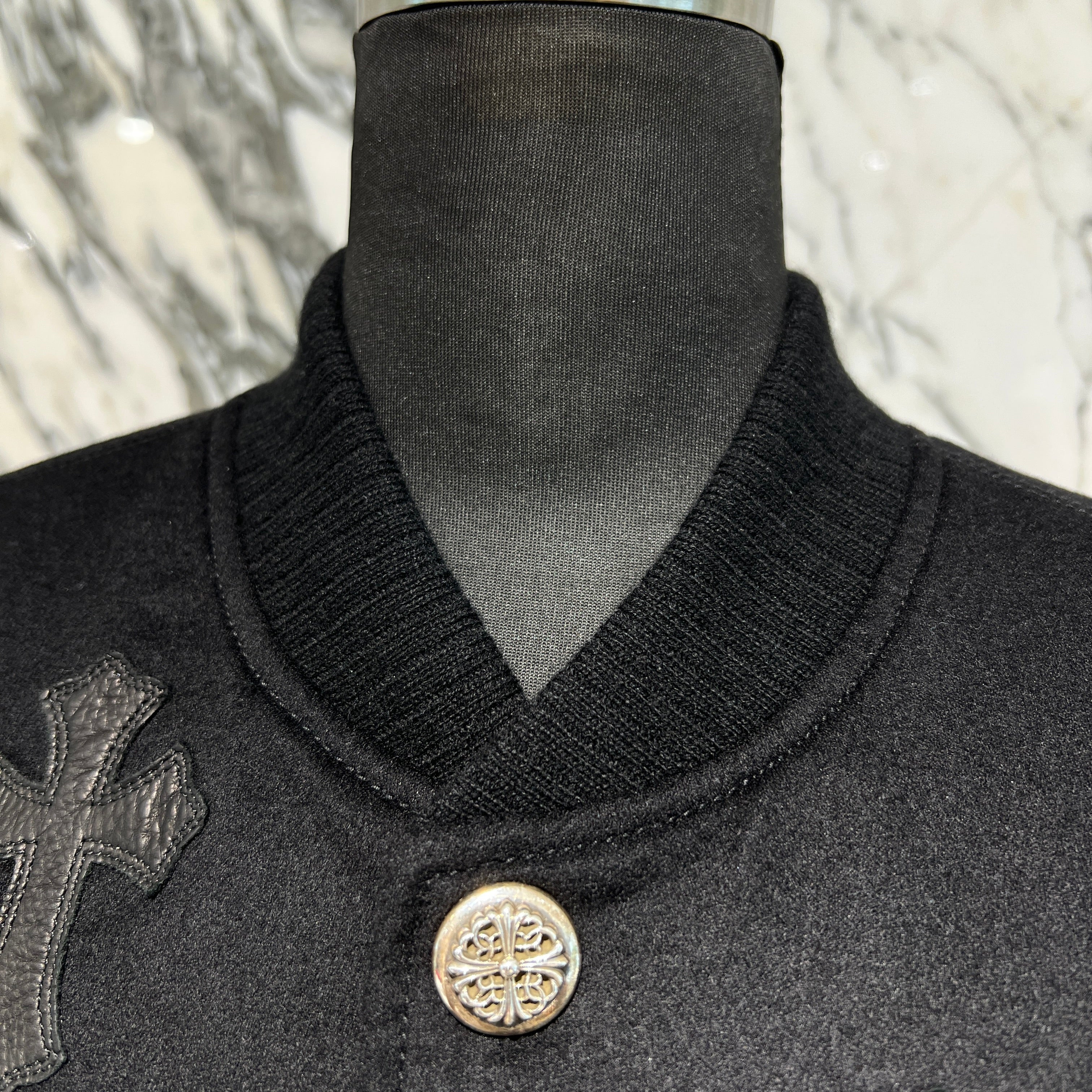 CHROME HEARTS LETTERMAN Cemetery Cross Patch Blouson Jacket Size L クロムハーツ レターマン セメタリークロスパッチ ブルゾンジャケット サイズL